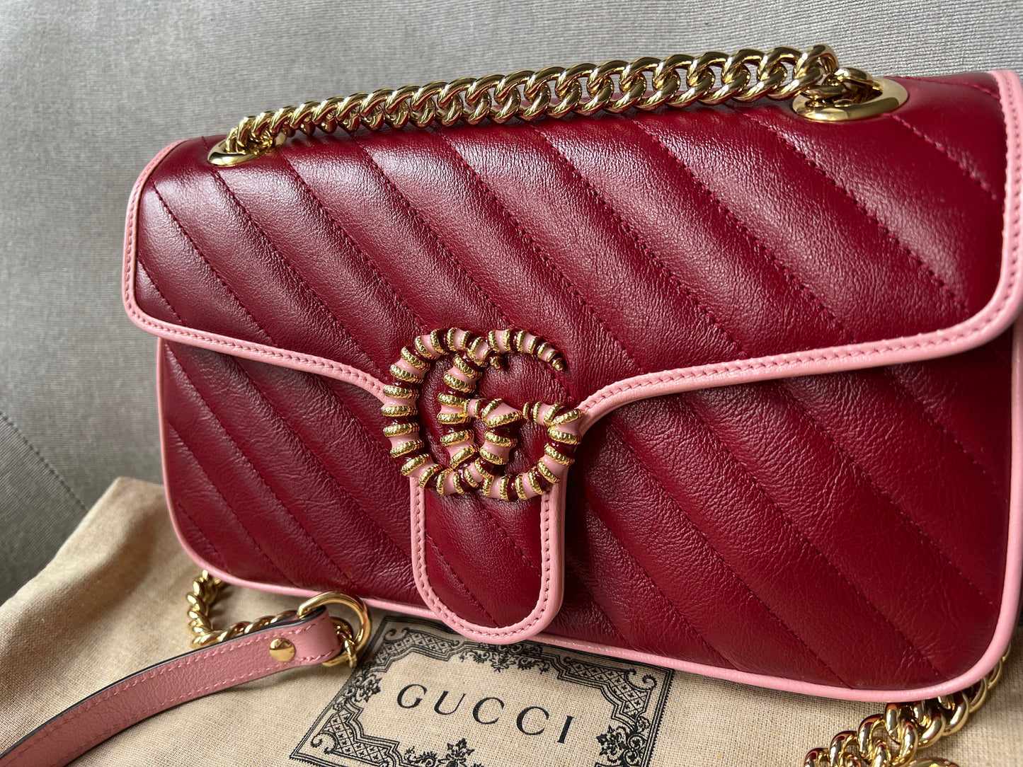 Gucci GG Torchon Pink Marmont Small Shoulder Bag