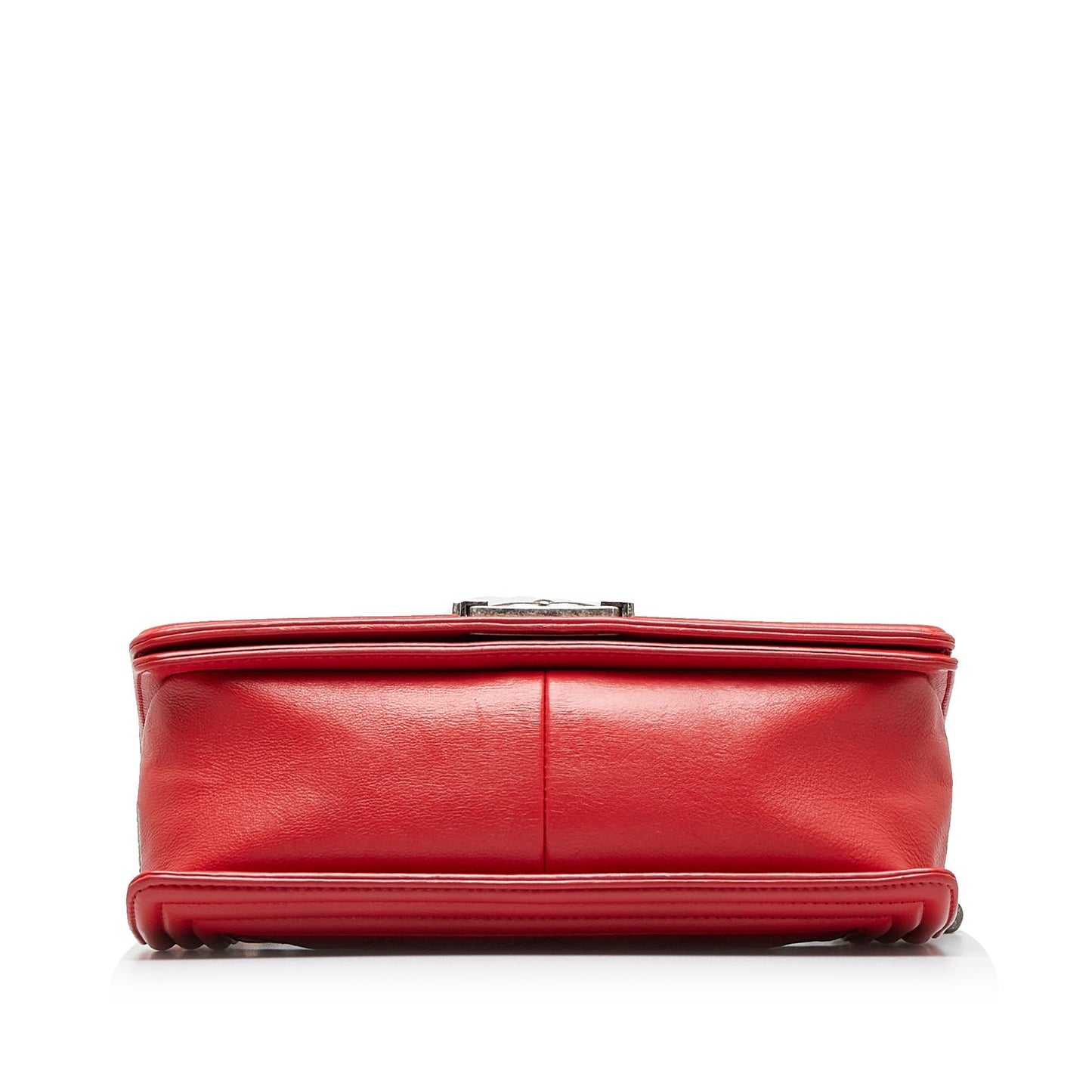Red Chanel Small Calfskin Double Stitch Boy Flap Shoulder Bag