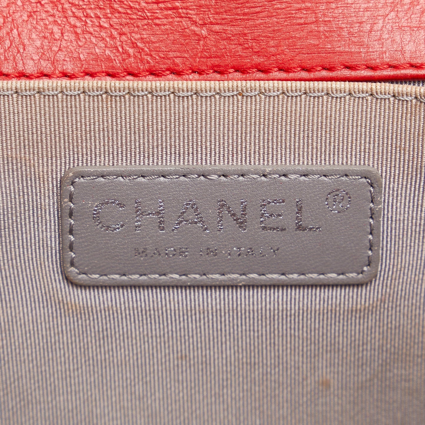 Red Chanel Small Calfskin Double Stitch Boy Flap Shoulder Bag