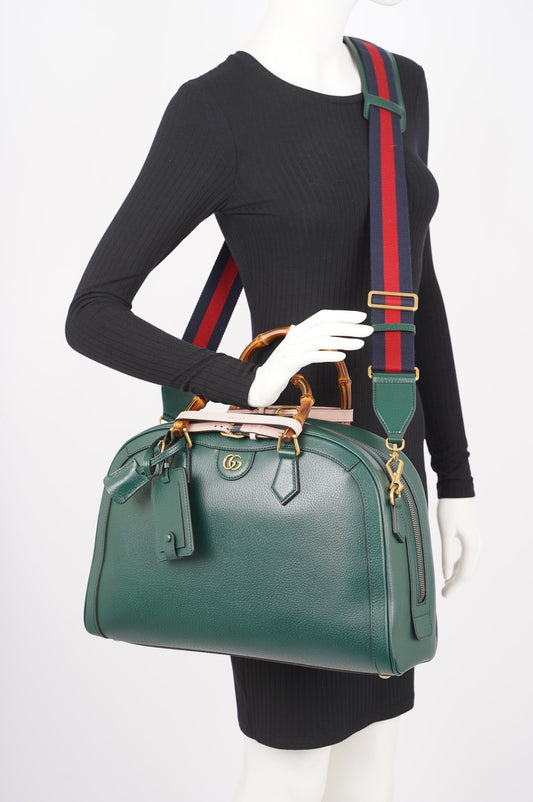Gucci Womens Diana Duffle Bag Green Medium