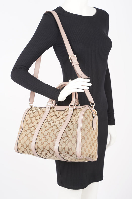 Gucci Womens Boston Bag Supreme / Pink Medium