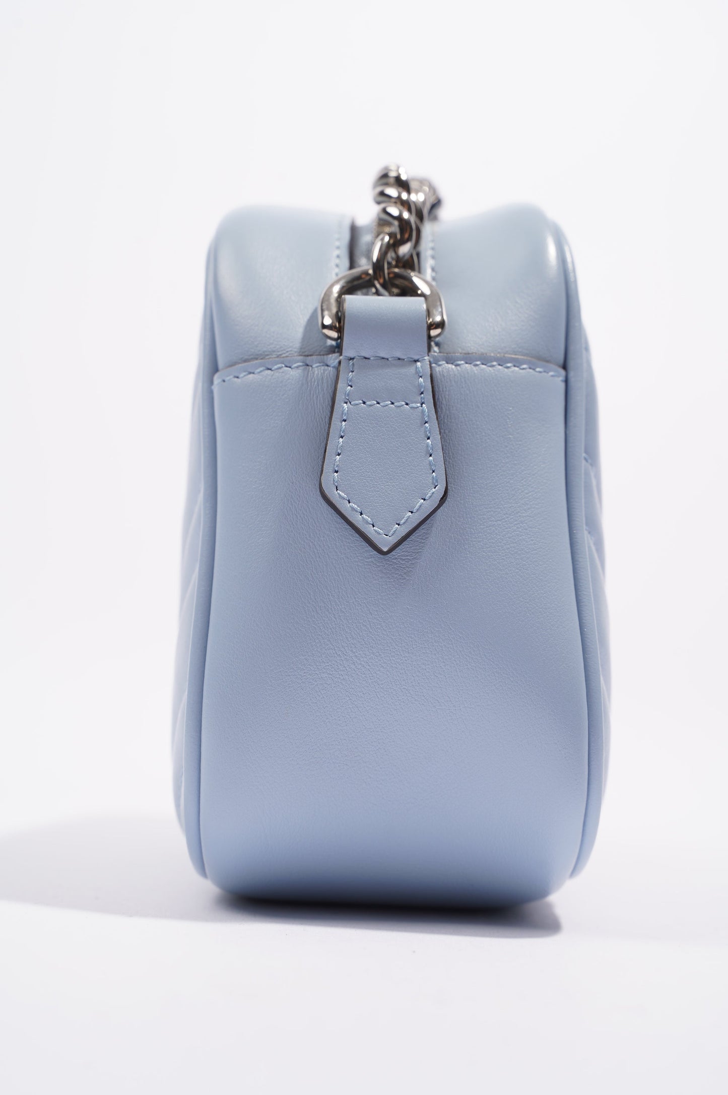 Gucci Womens GG Marmont Zip Bag Blue Leather Small