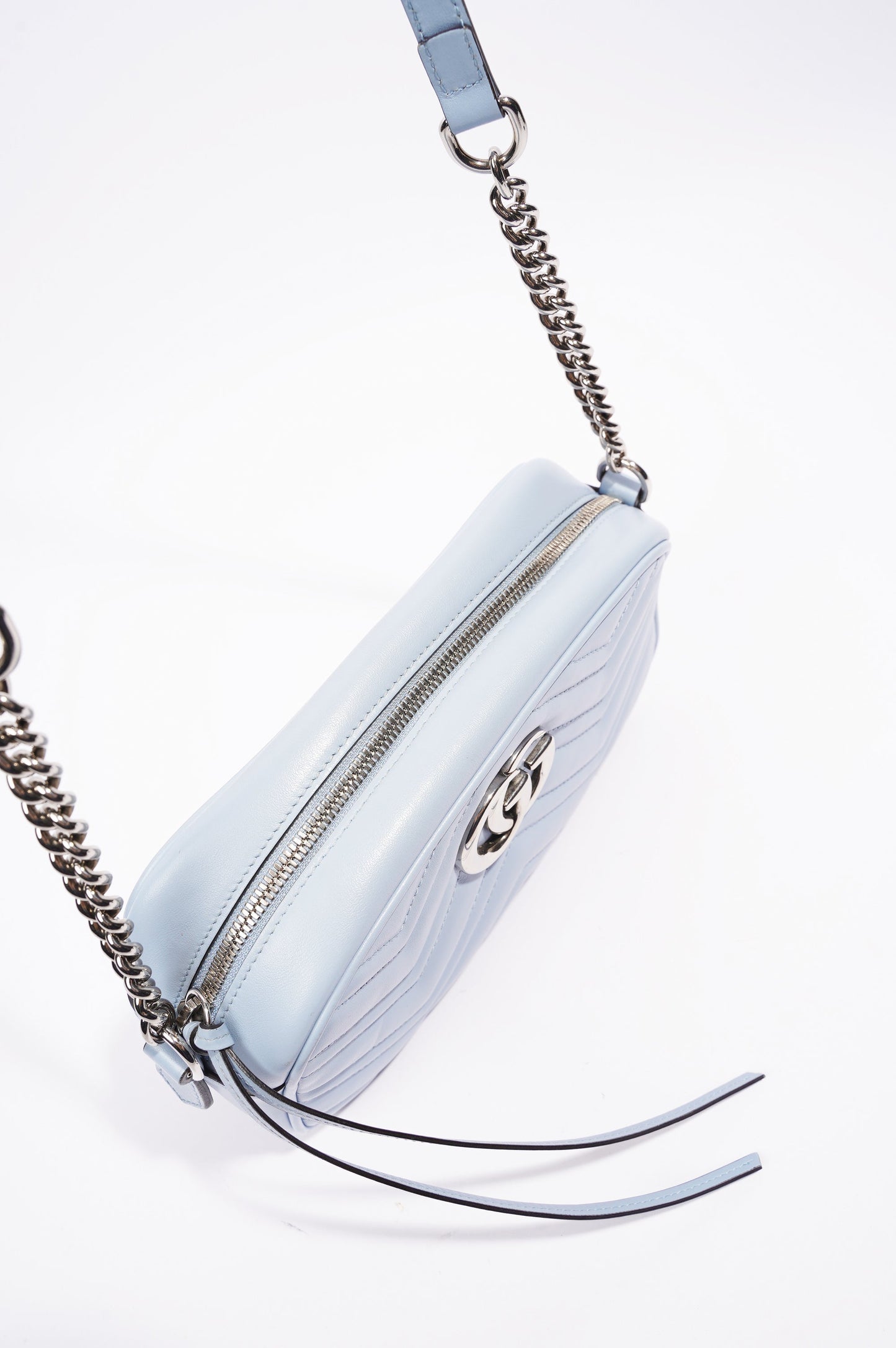 Gucci Womens Marmont Bag Blue Leather Small