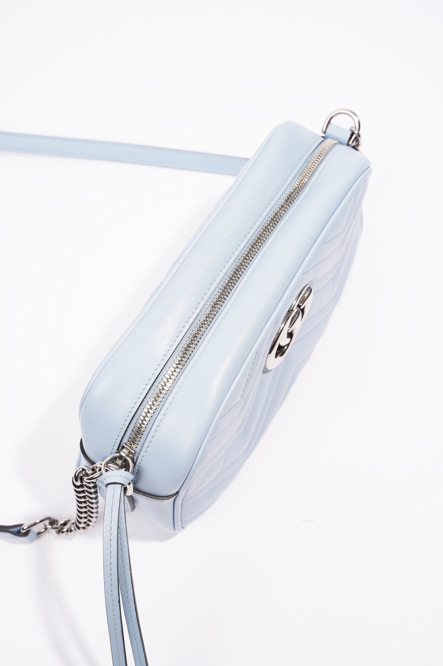 Gucci Womens Marmont Bag Blue Leather Small