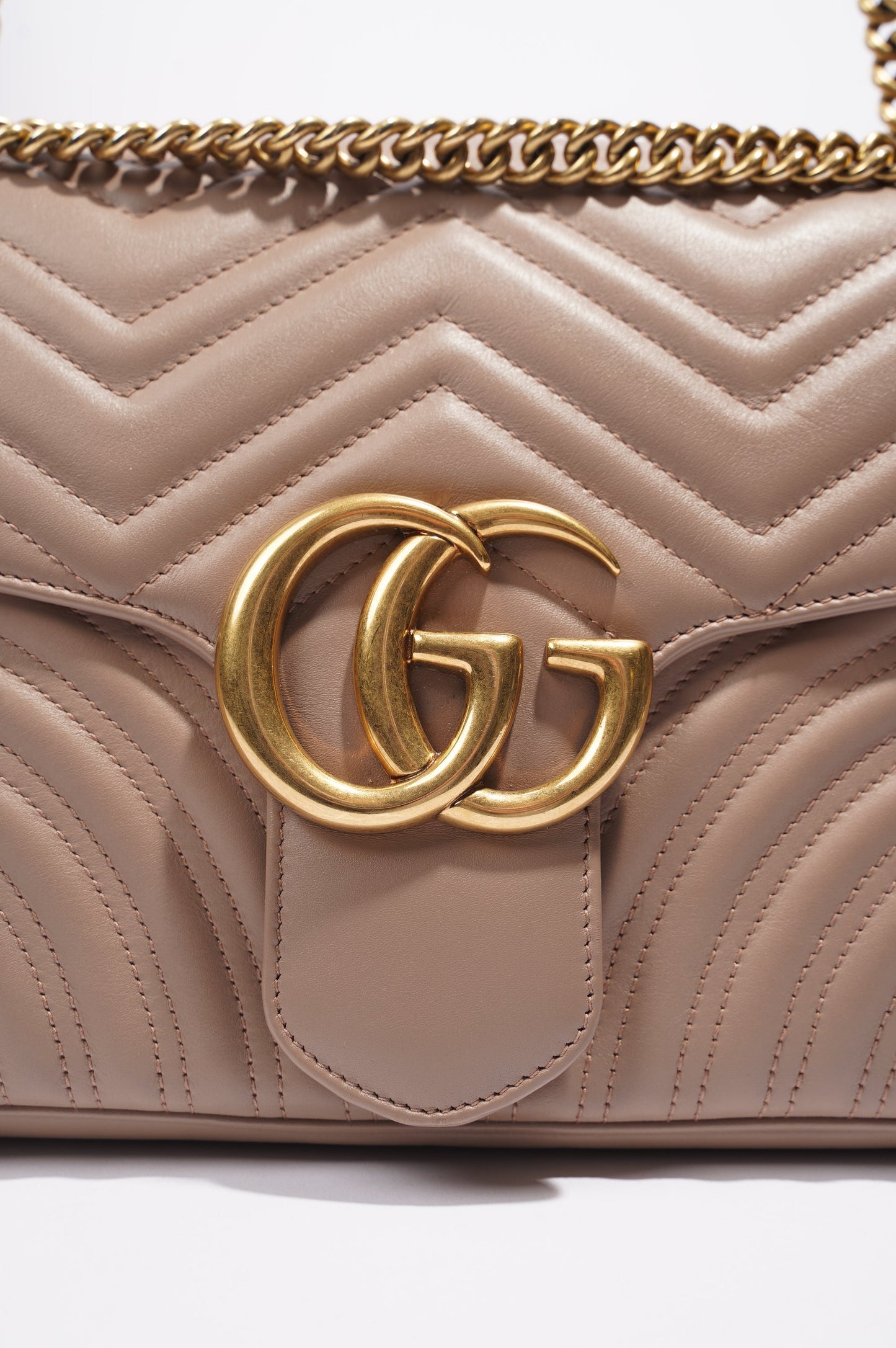 Gucci Womens Marmont Flap Nude Medium