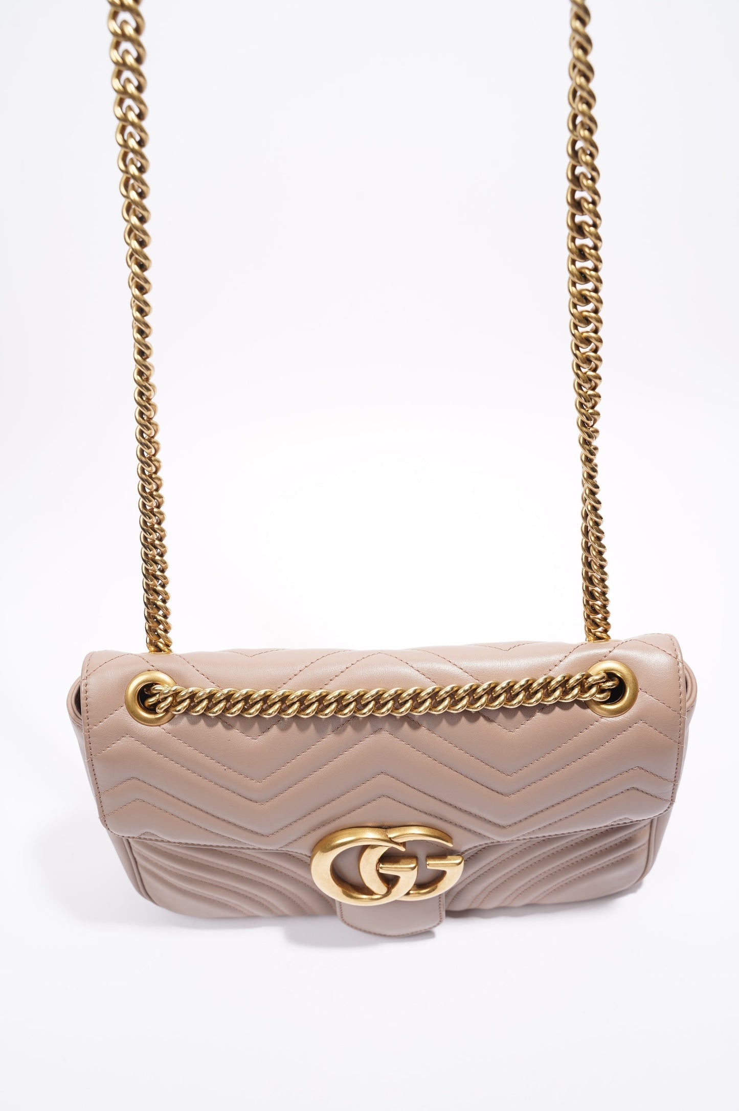 Gucci Womens Marmont Flap Nude Medium