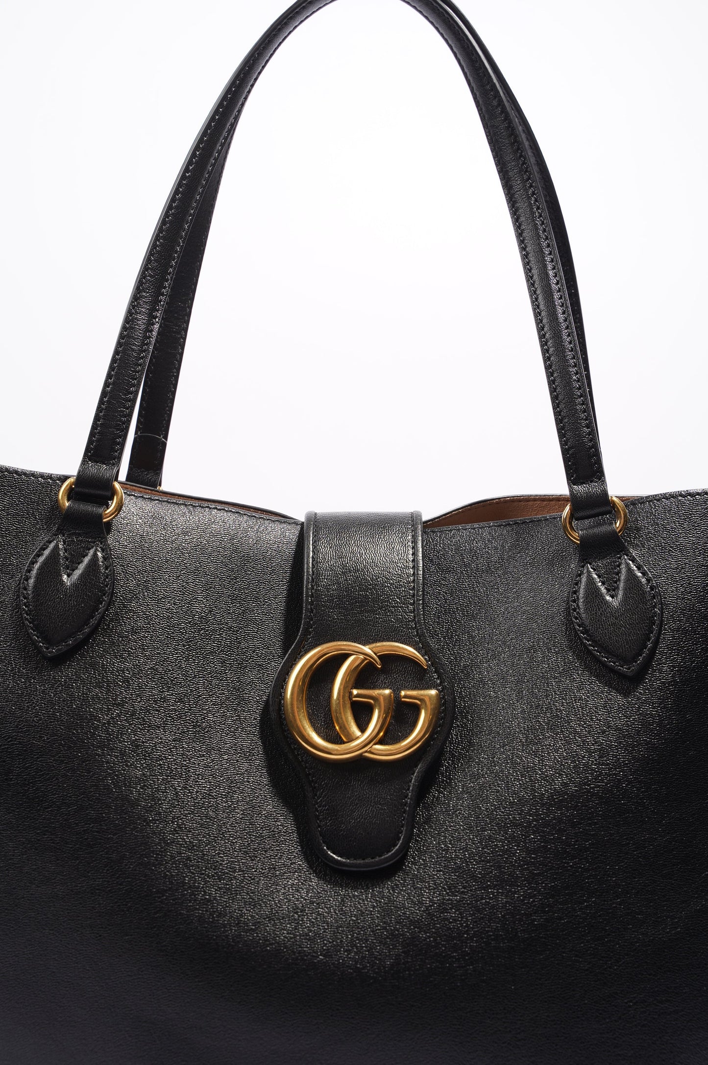 Gucci Dahlia Double G Tote Black Leather Medium