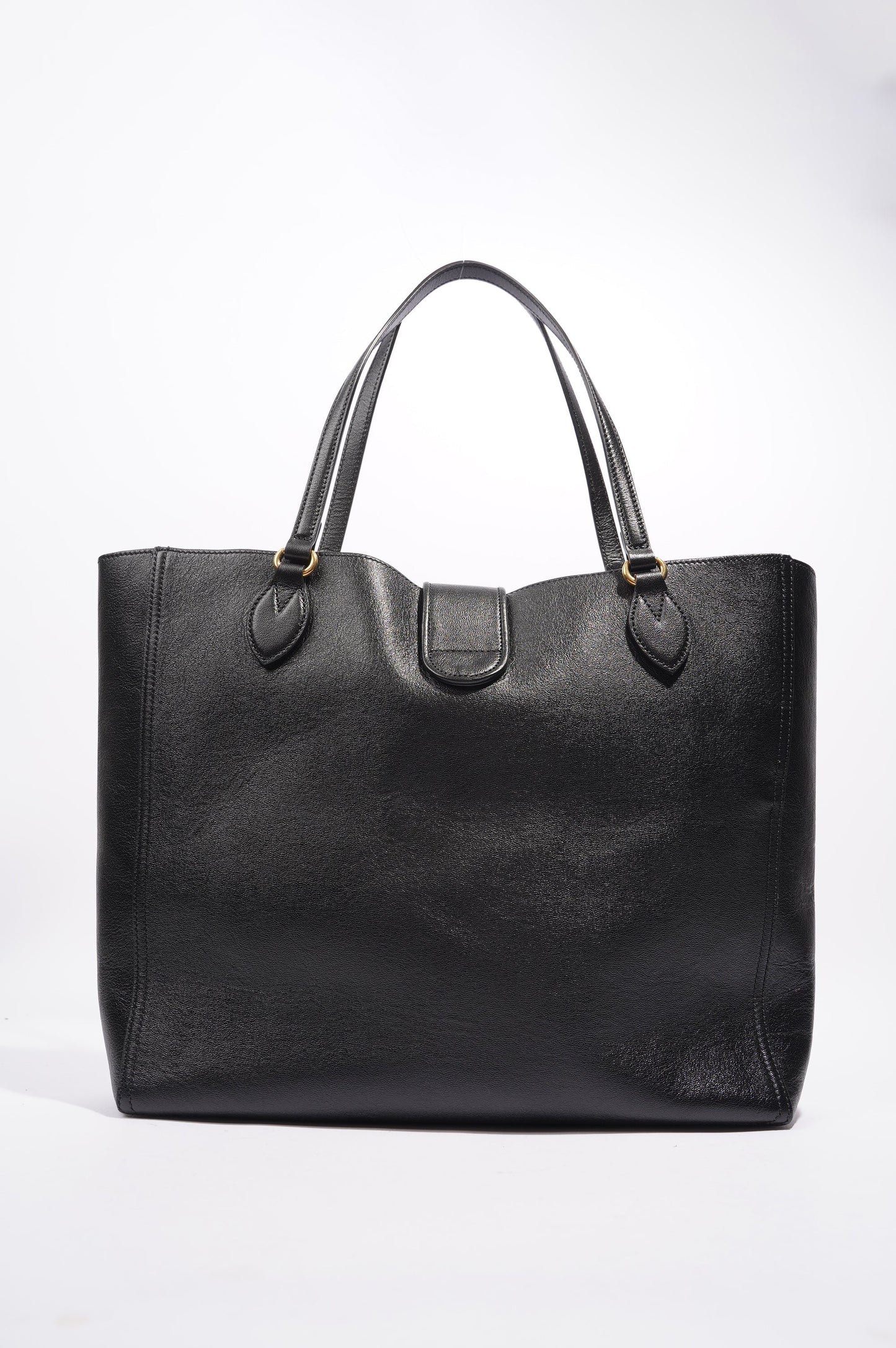 Gucci Dahlia Double G Tote Black Leather Medium