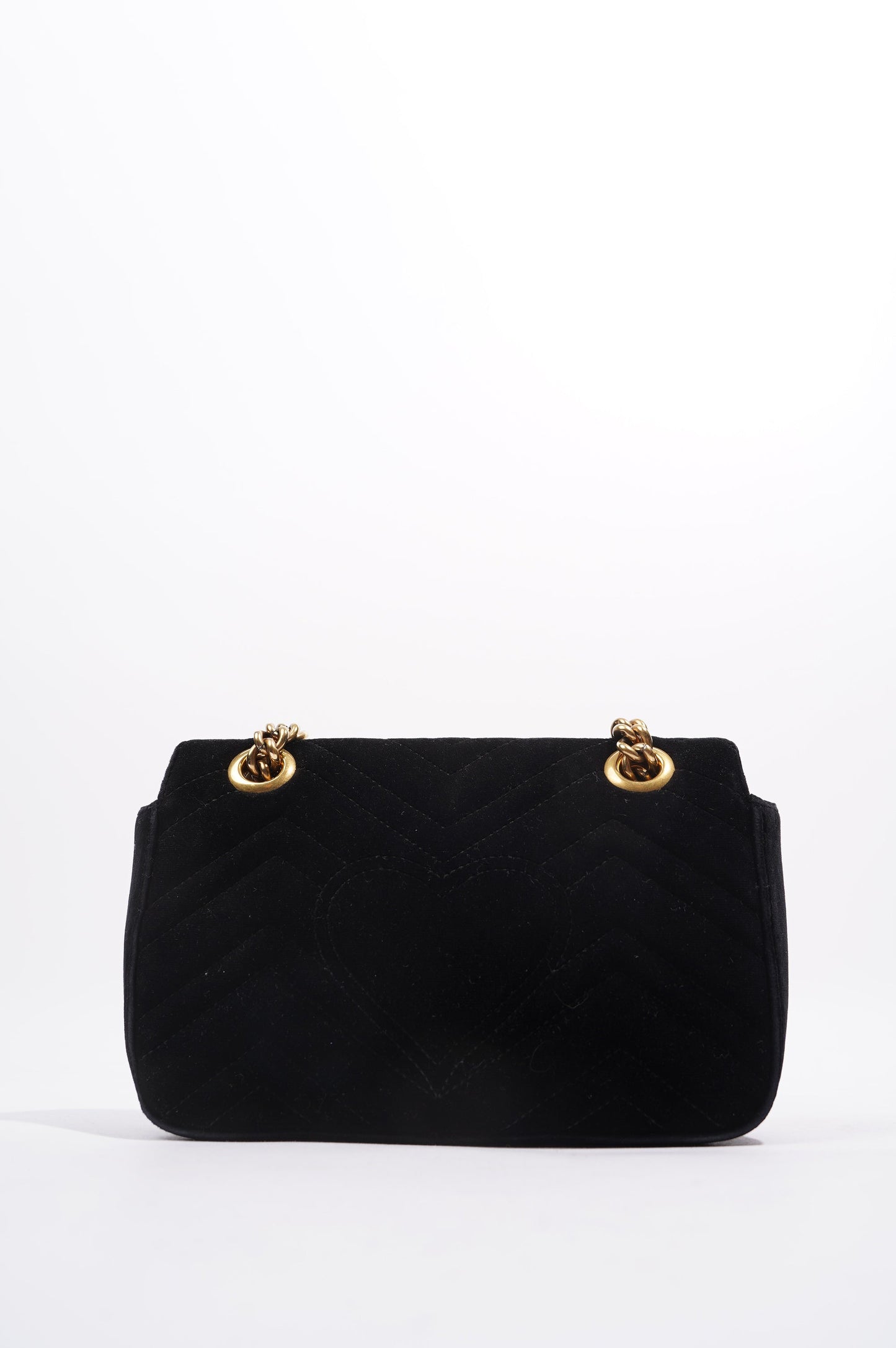 Gucci Womens Marmont Flap Bag Black Velvet Mini