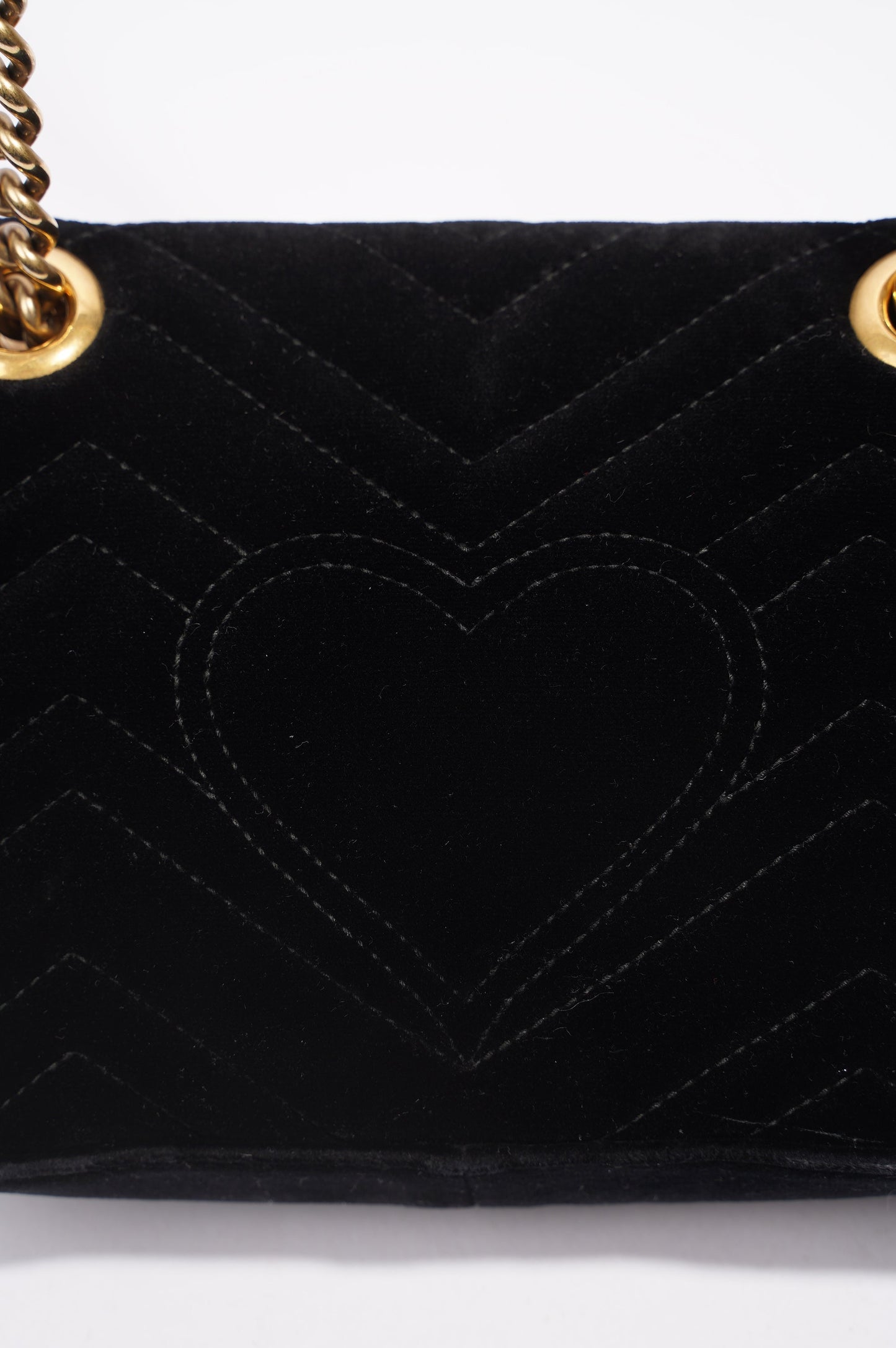 Gucci Womens Marmont Flap Bag Black Velvet Mini