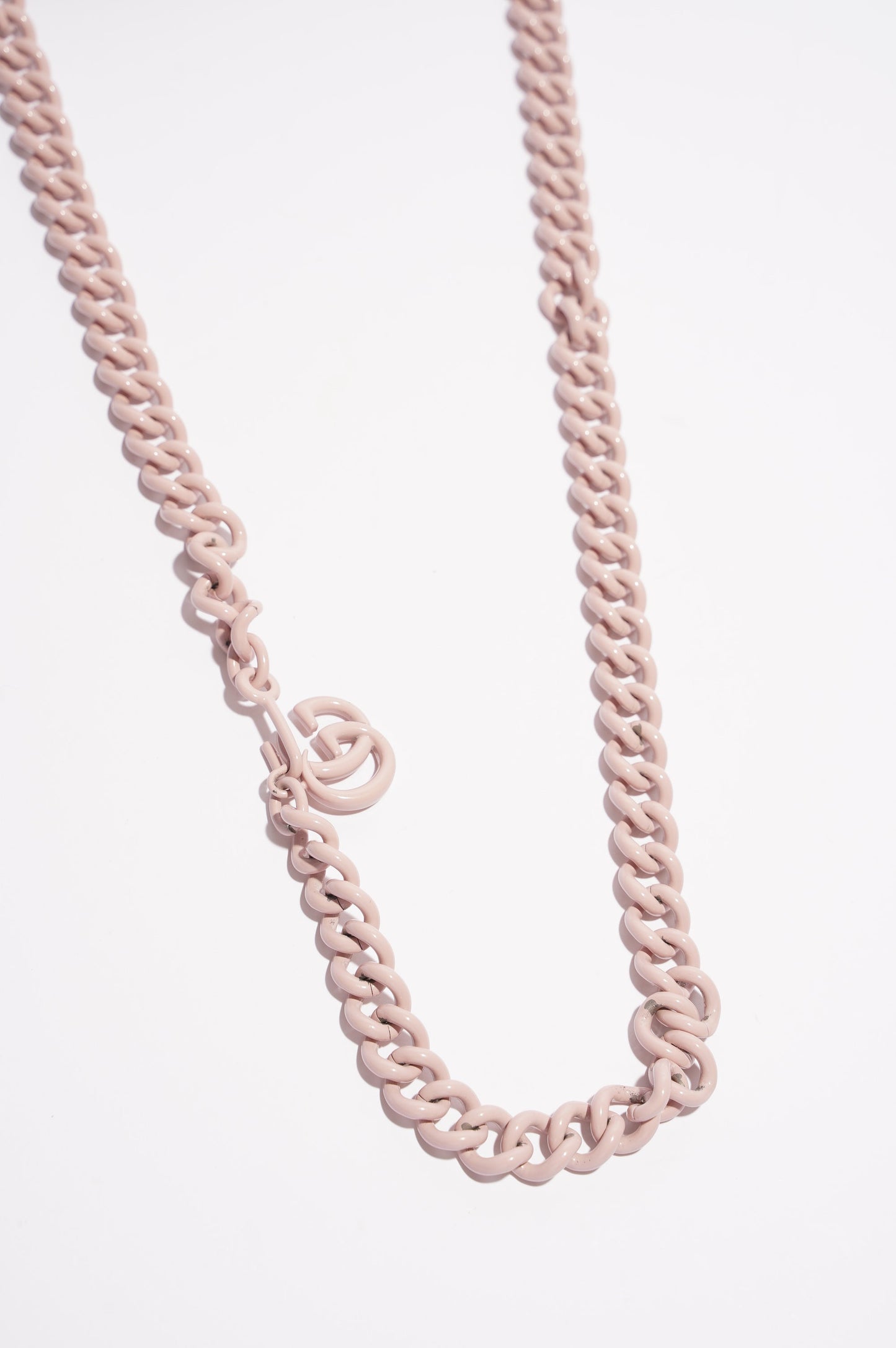 Gucci Womens GG Marmont Chain Belt Bag Pink Leather