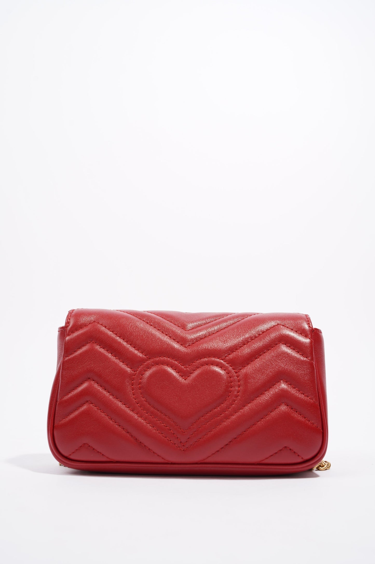 Gucci Womens Marmont Flap Red / Gold Super Mini