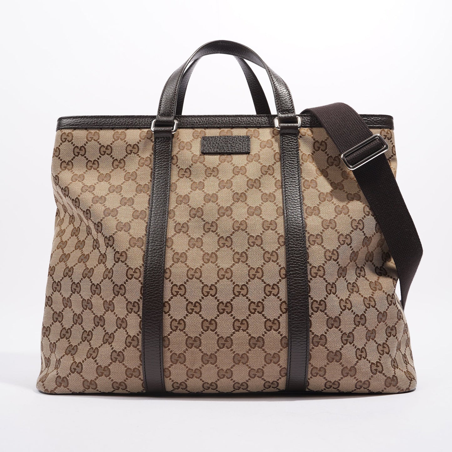 Gucci Womens GG Joy Tote Brown Canvas Large
