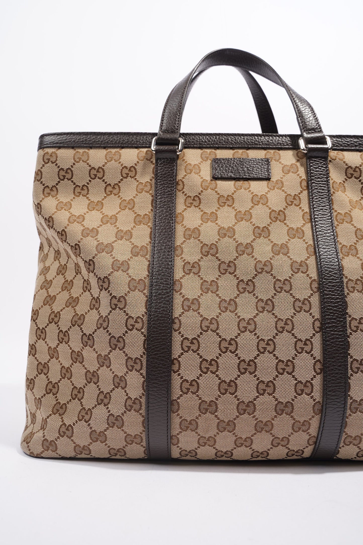 Gucci Womens GG Joy Tote Brown Canvas Large