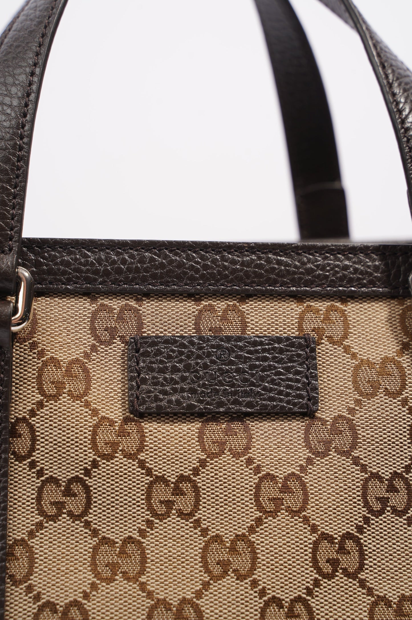 Gucci Womens GG Joy Tote Brown Canvas Large