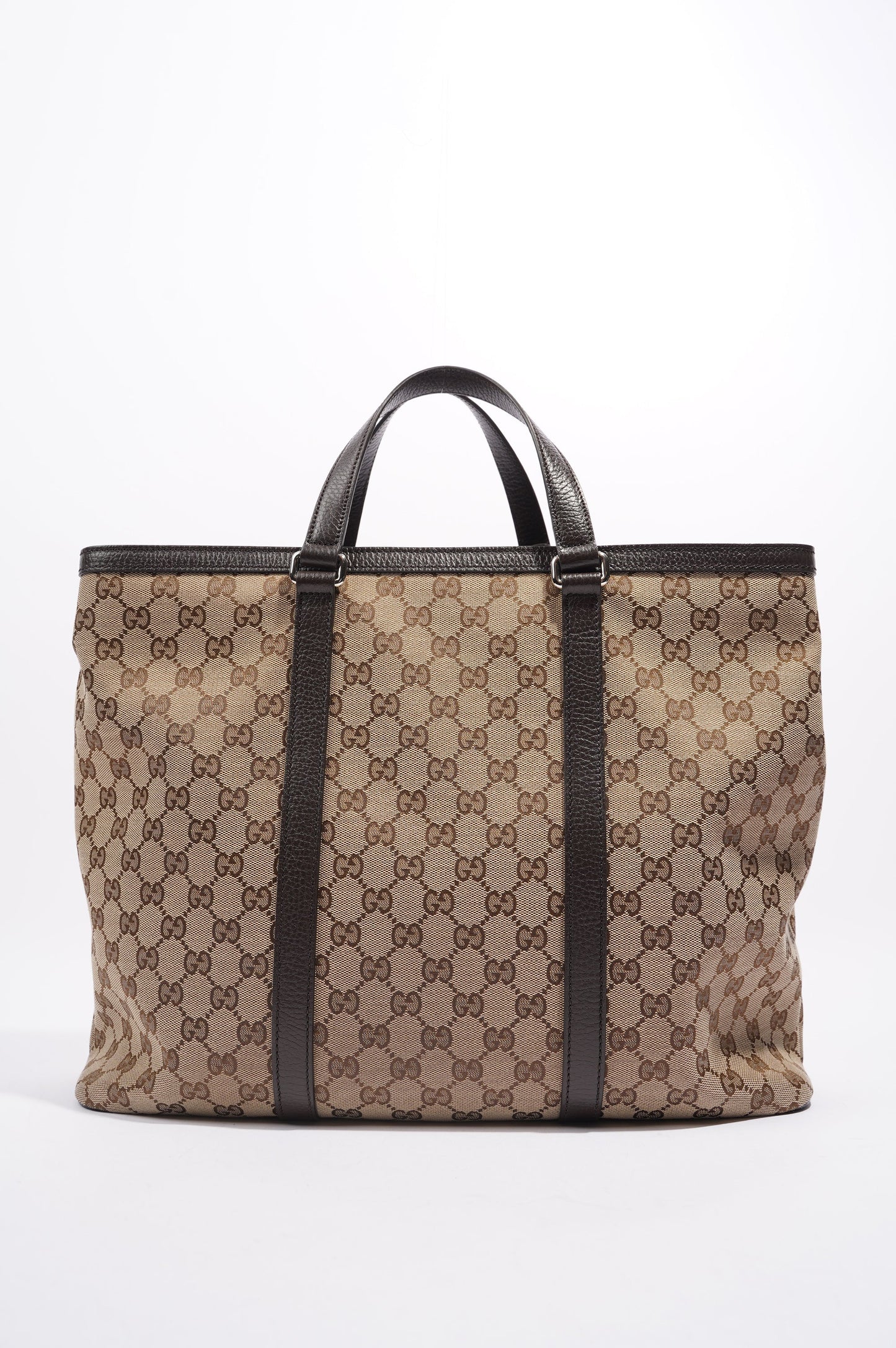 Gucci Womens GG Joy Tote Brown Canvas Large