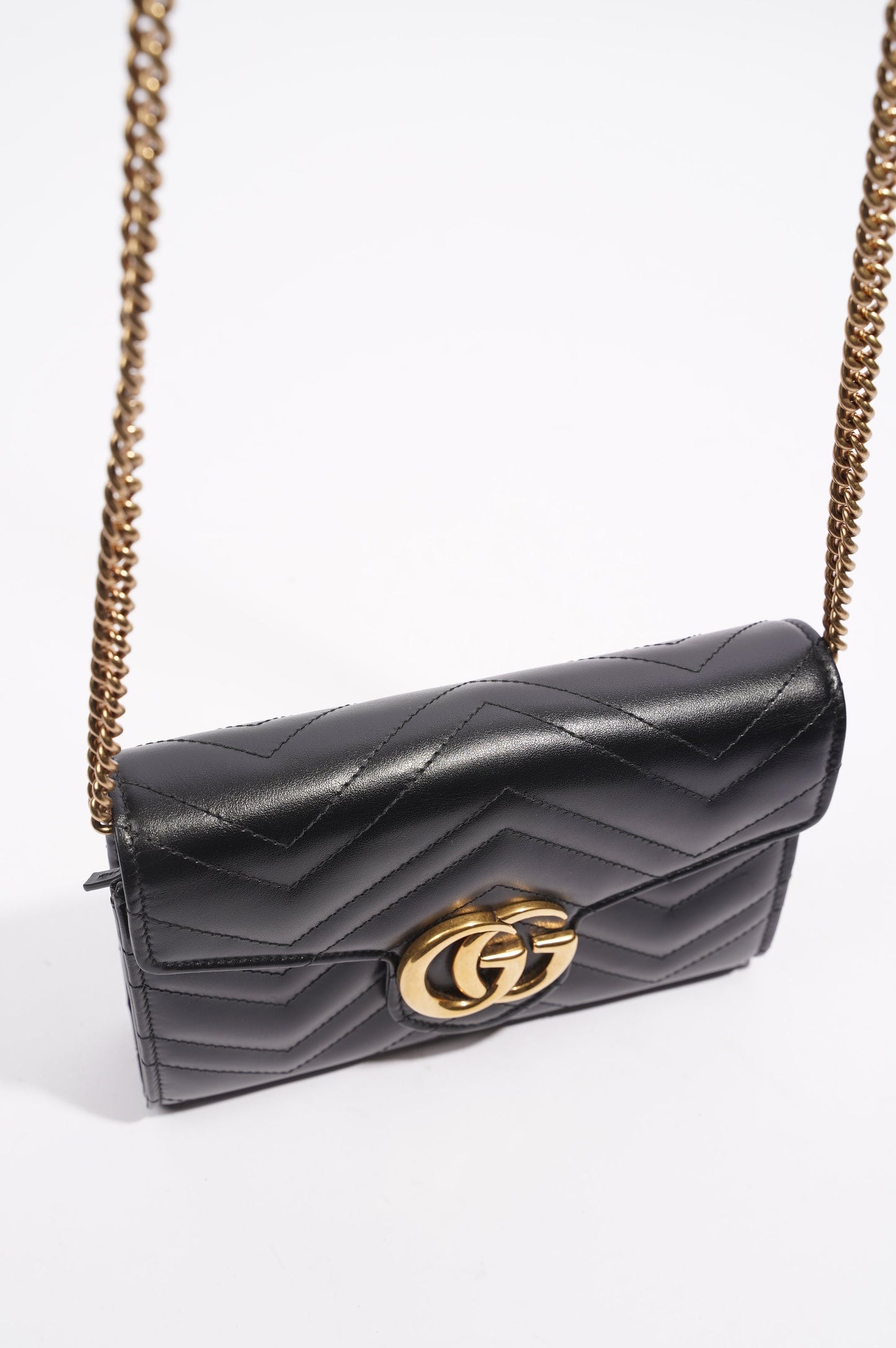 Gucci Womens GG Marmont Bag Black Matelasse Mini