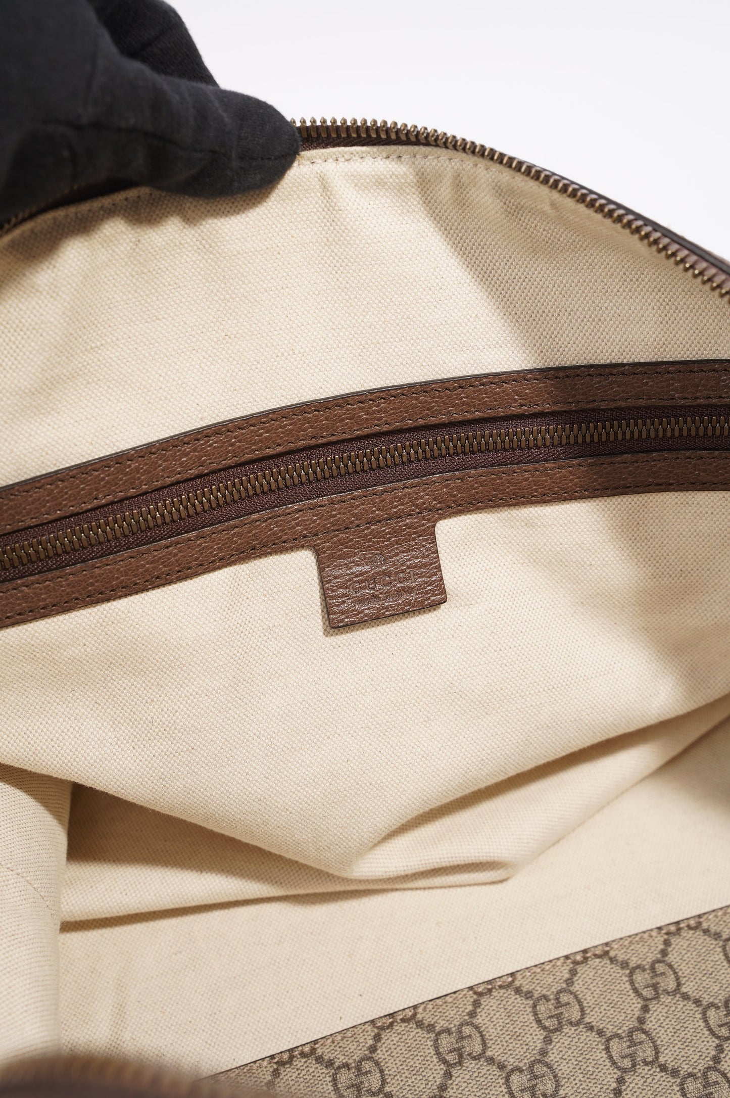 Gucci Womens Ophidia Carry On Duffle Bag Brown Canvas Medium