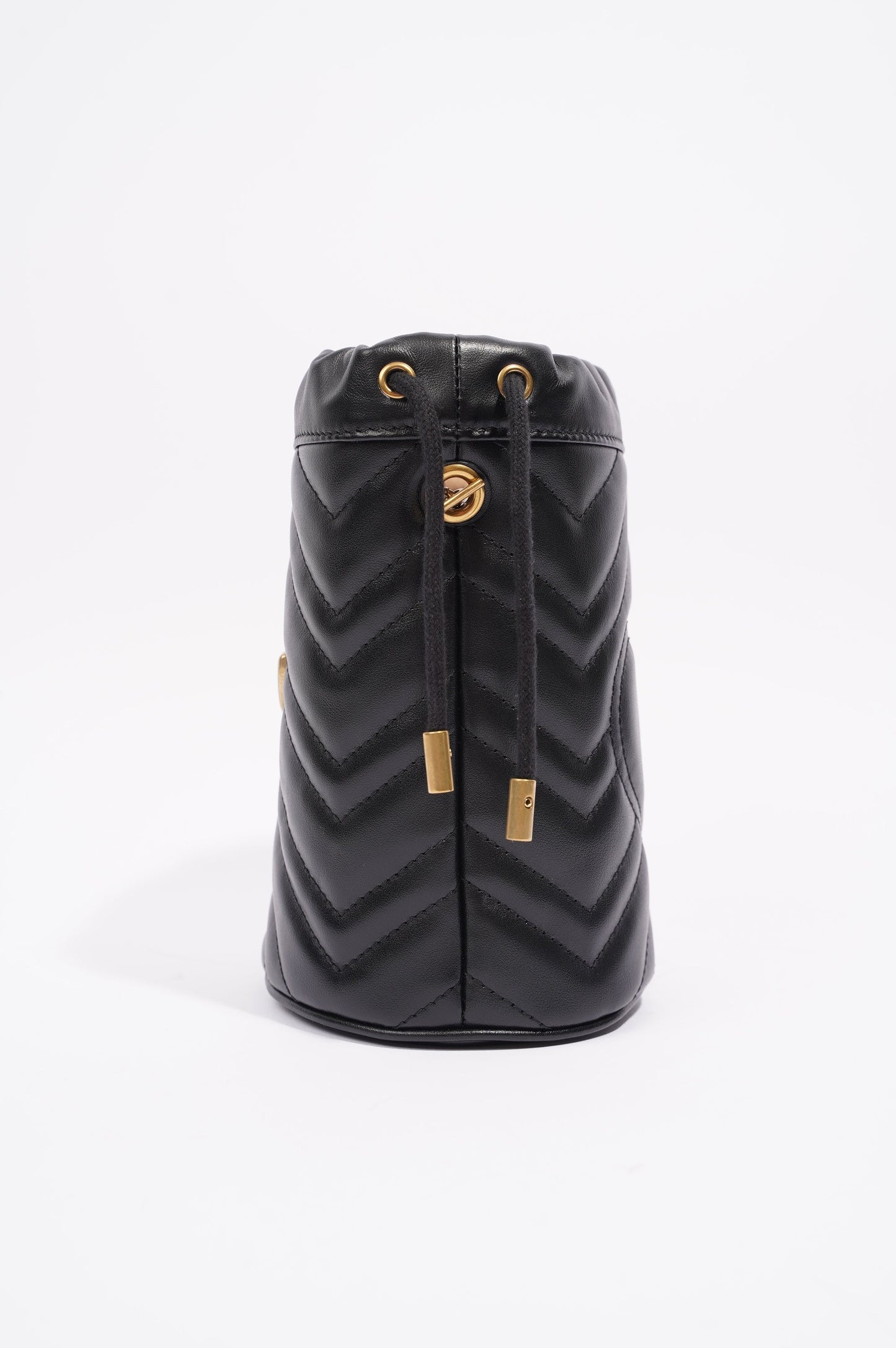 Gucci Womens GG Marmont 2.0 Bucket Bag Black Leather