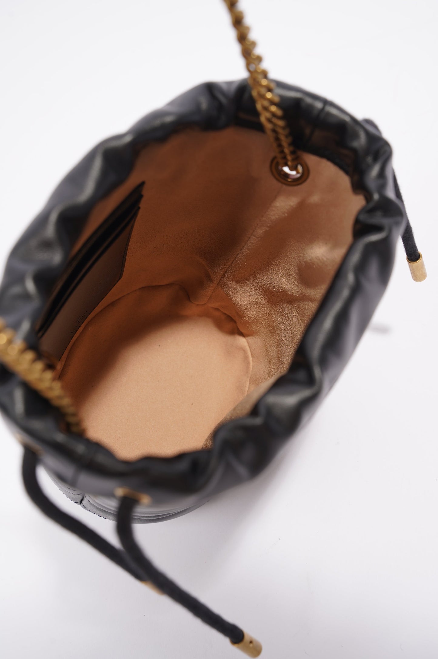 Gucci Womens GG Marmont 2.0 Bucket Bag Black Leather