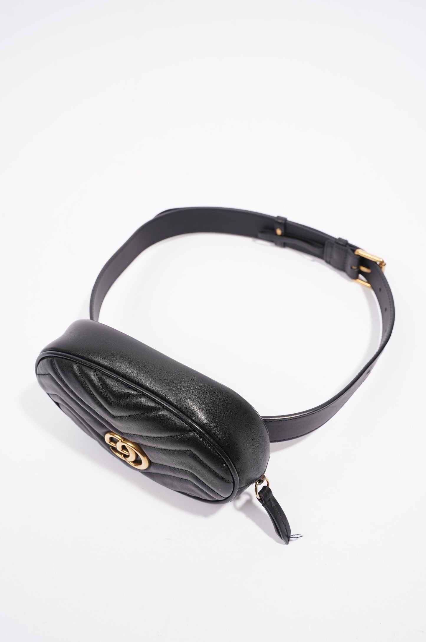 Gucci Womens Marmont Belt Bag Black / Gold 85