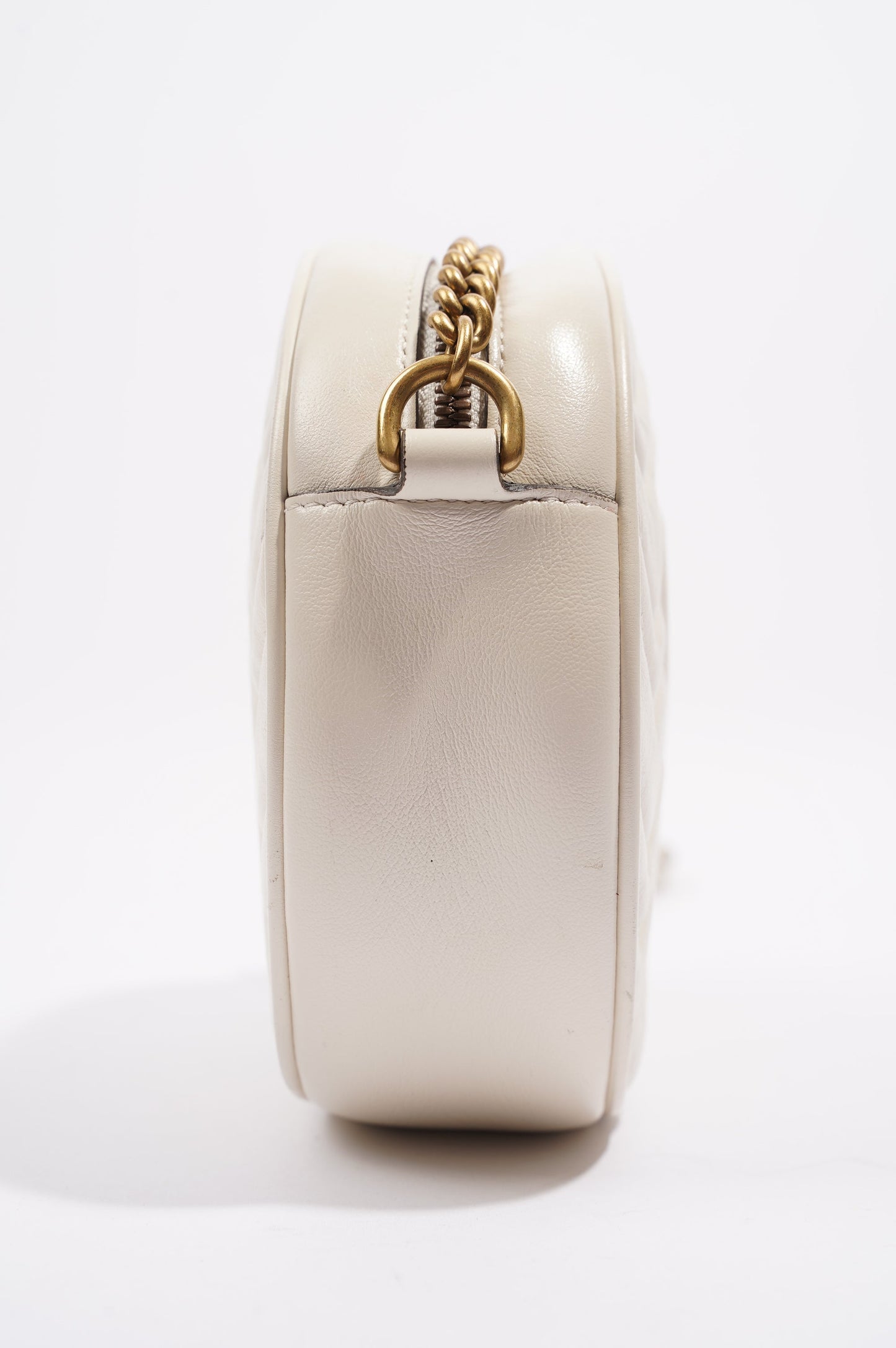 Gucci Womens Marmont Round Bag White / Gold