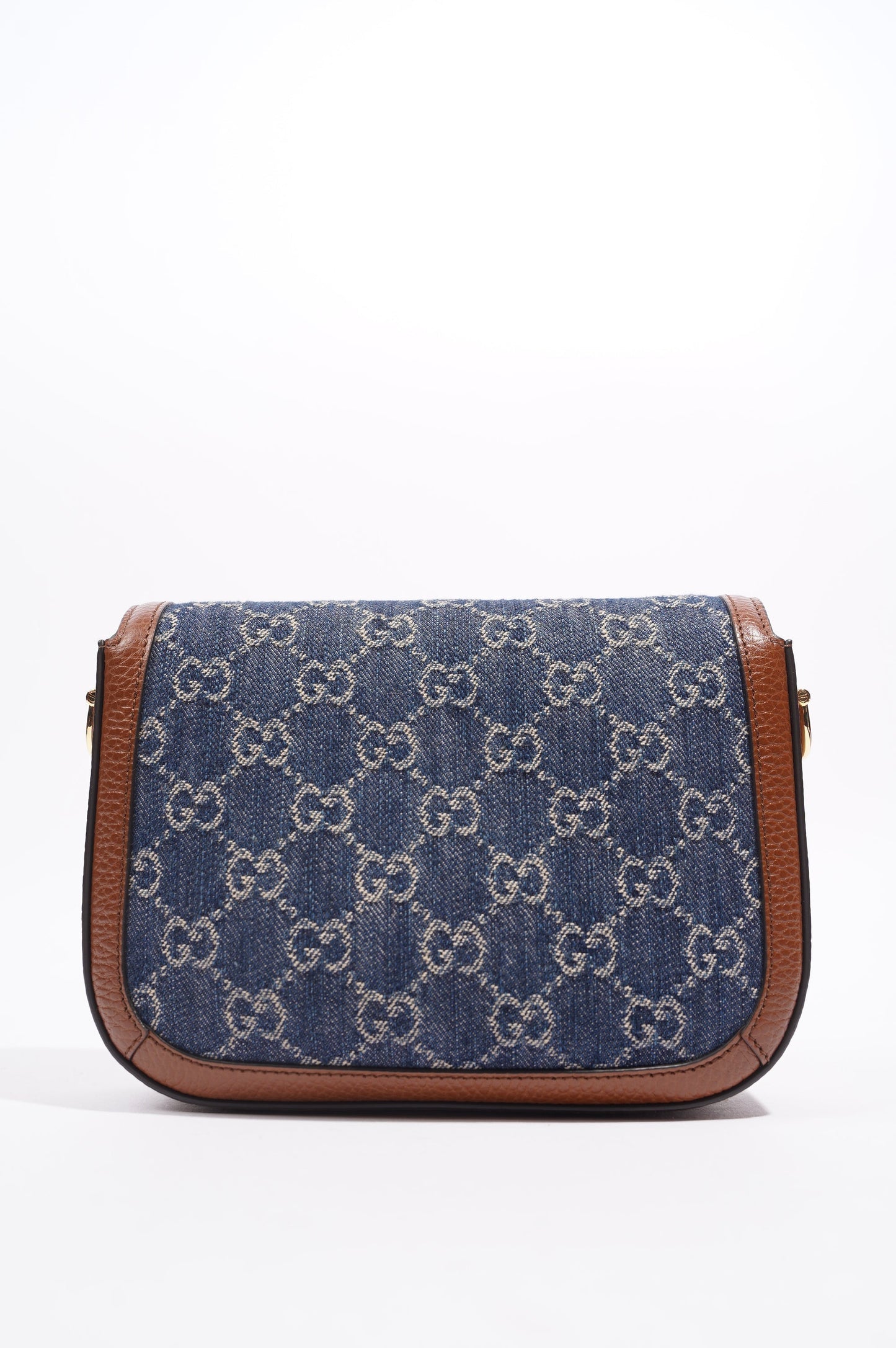 Gucci Womens Horsebit 1955 Mini Bag Denim / Brown
