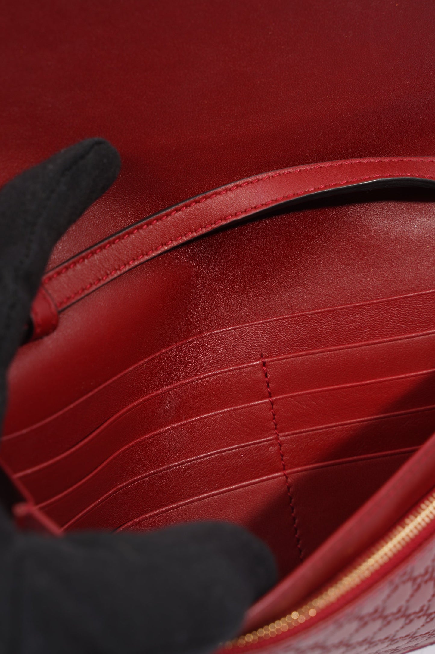 Gucci Womens Micro Guccissima Flap Crossbody Red Leather