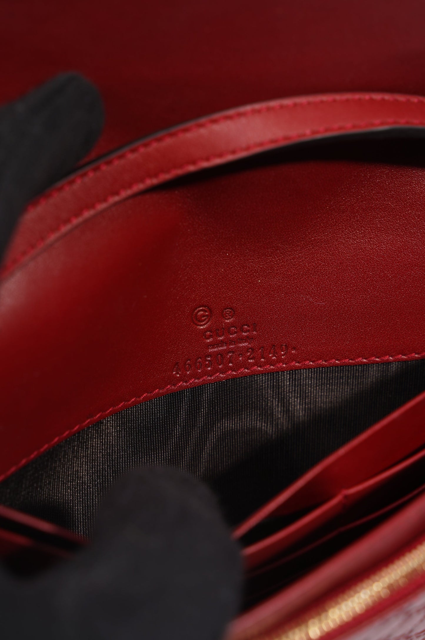Gucci Womens Micro Guccissima Flap Crossbody Red Leather