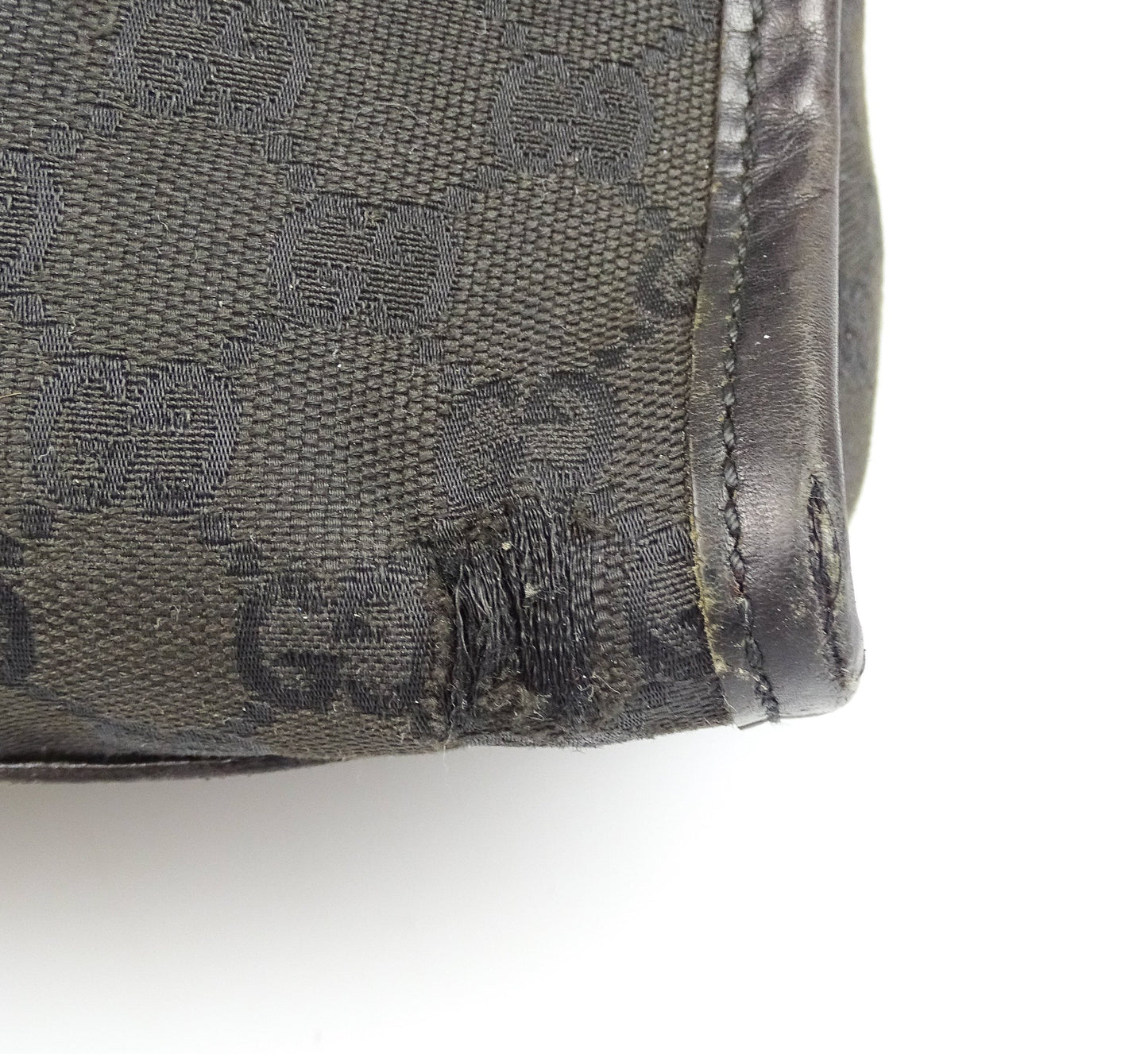 Gucci Vintage Black GG Short Strap Shoulder Bag