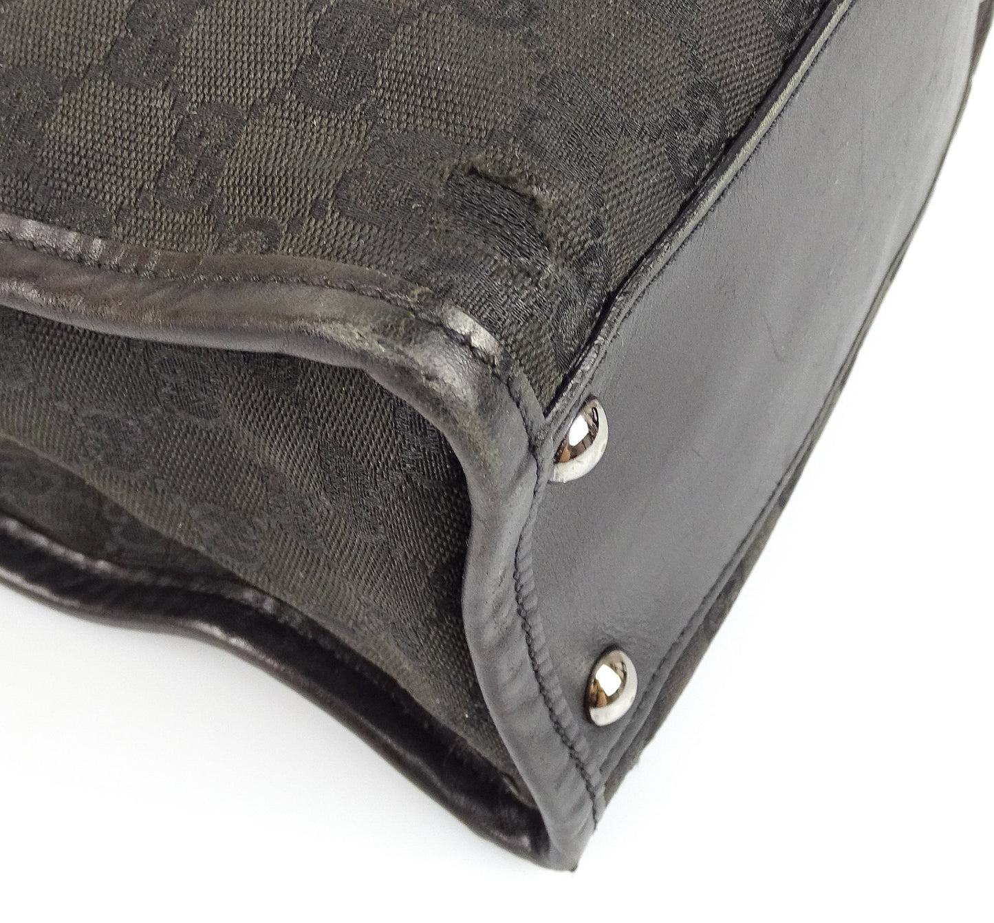 Gucci Vintage Black GG Short Strap Shoulder Bag