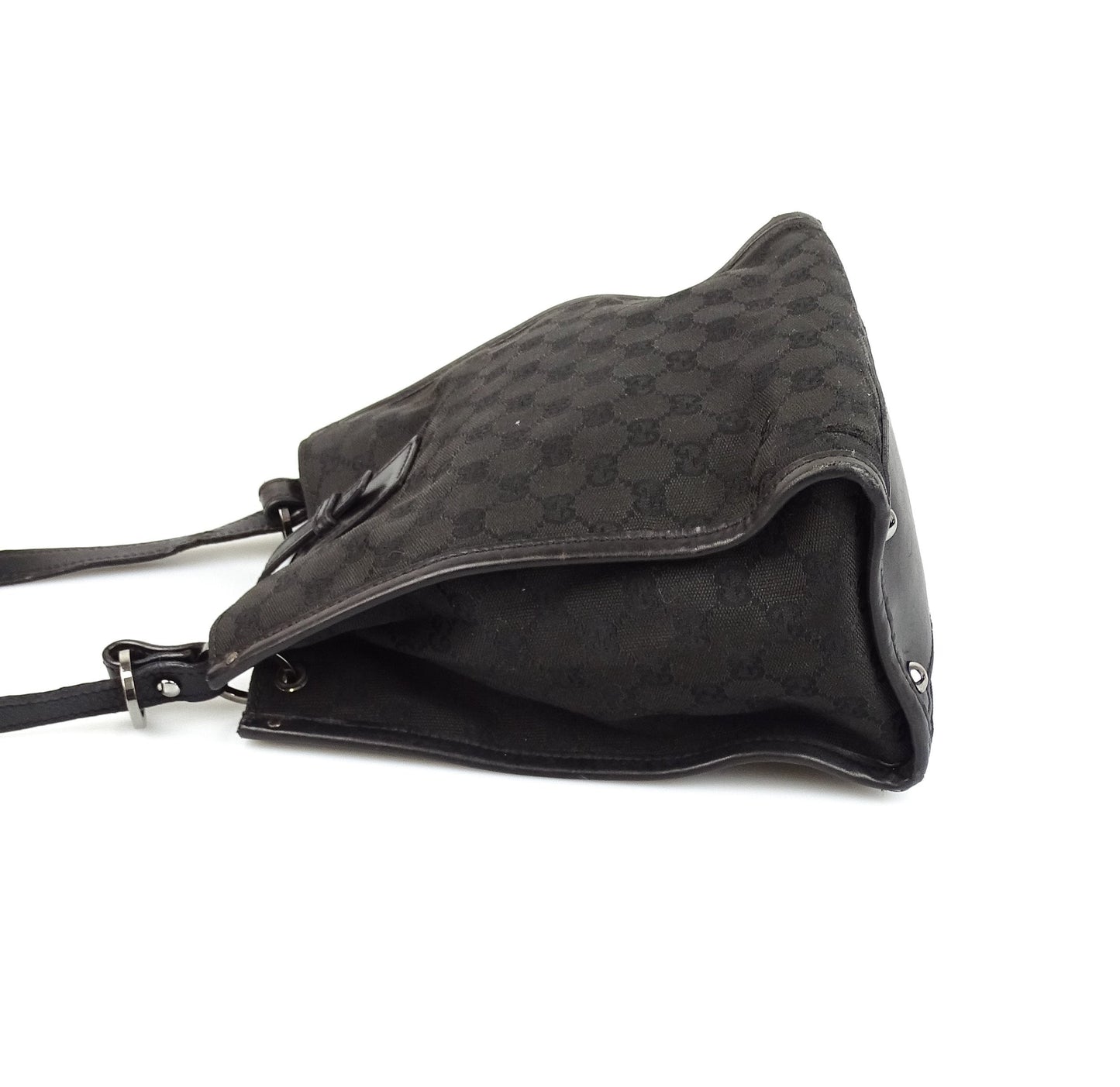 Gucci Vintage Black GG Short Strap Shoulder Bag