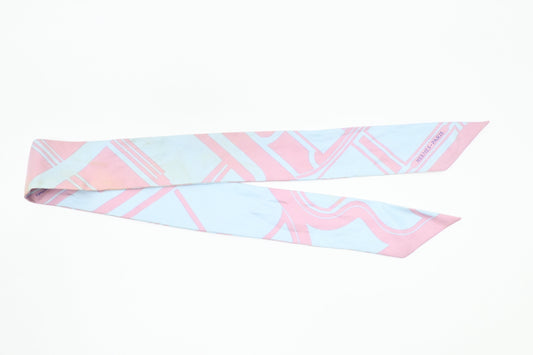 Hermes Twilly in Pale Blue and Pink Silk