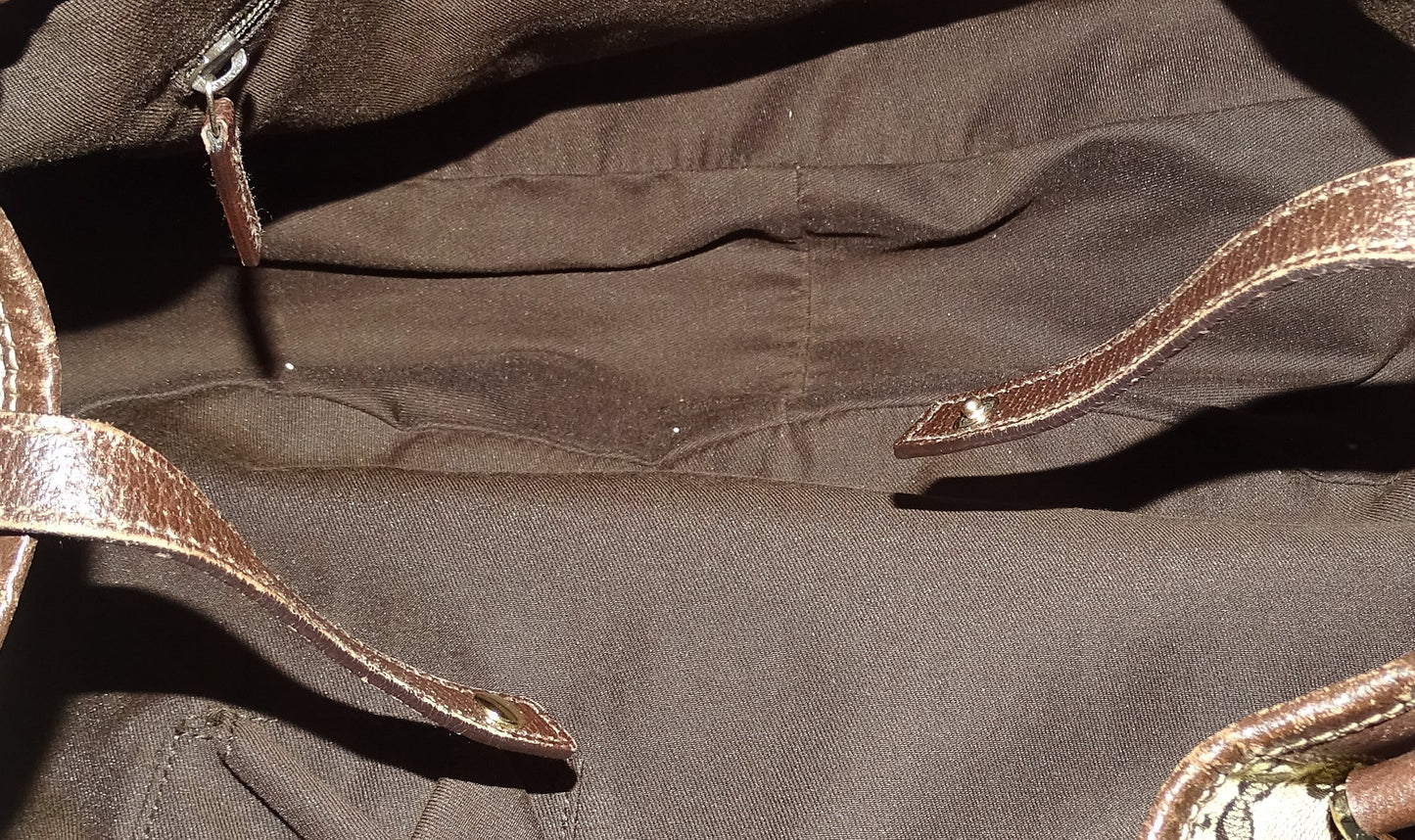Gucci Abbey GG Hobo With Brown Leather Trims