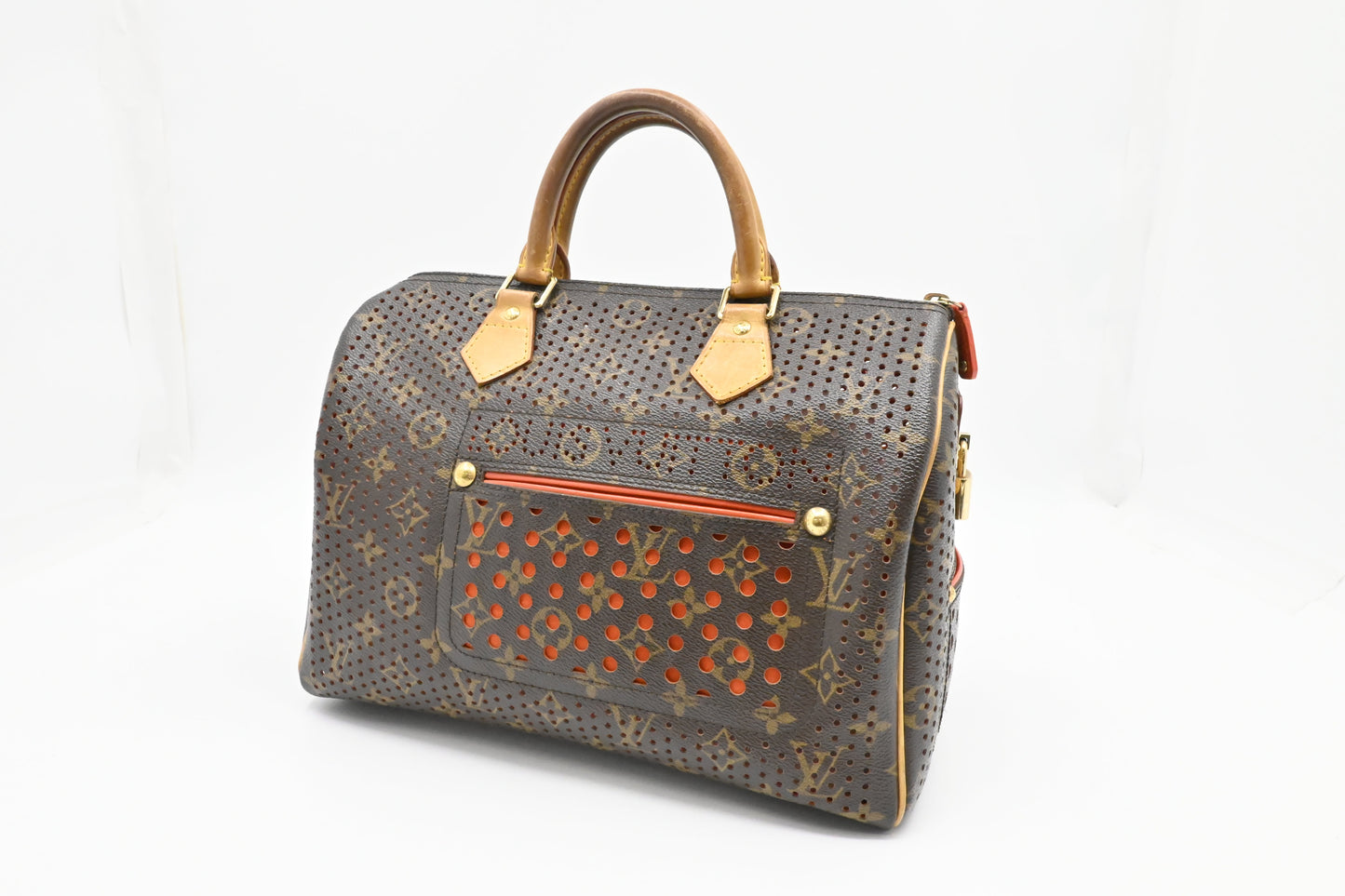 Louis Vuitton Speedy 30 in Orange and Perforated Monogram Canvas