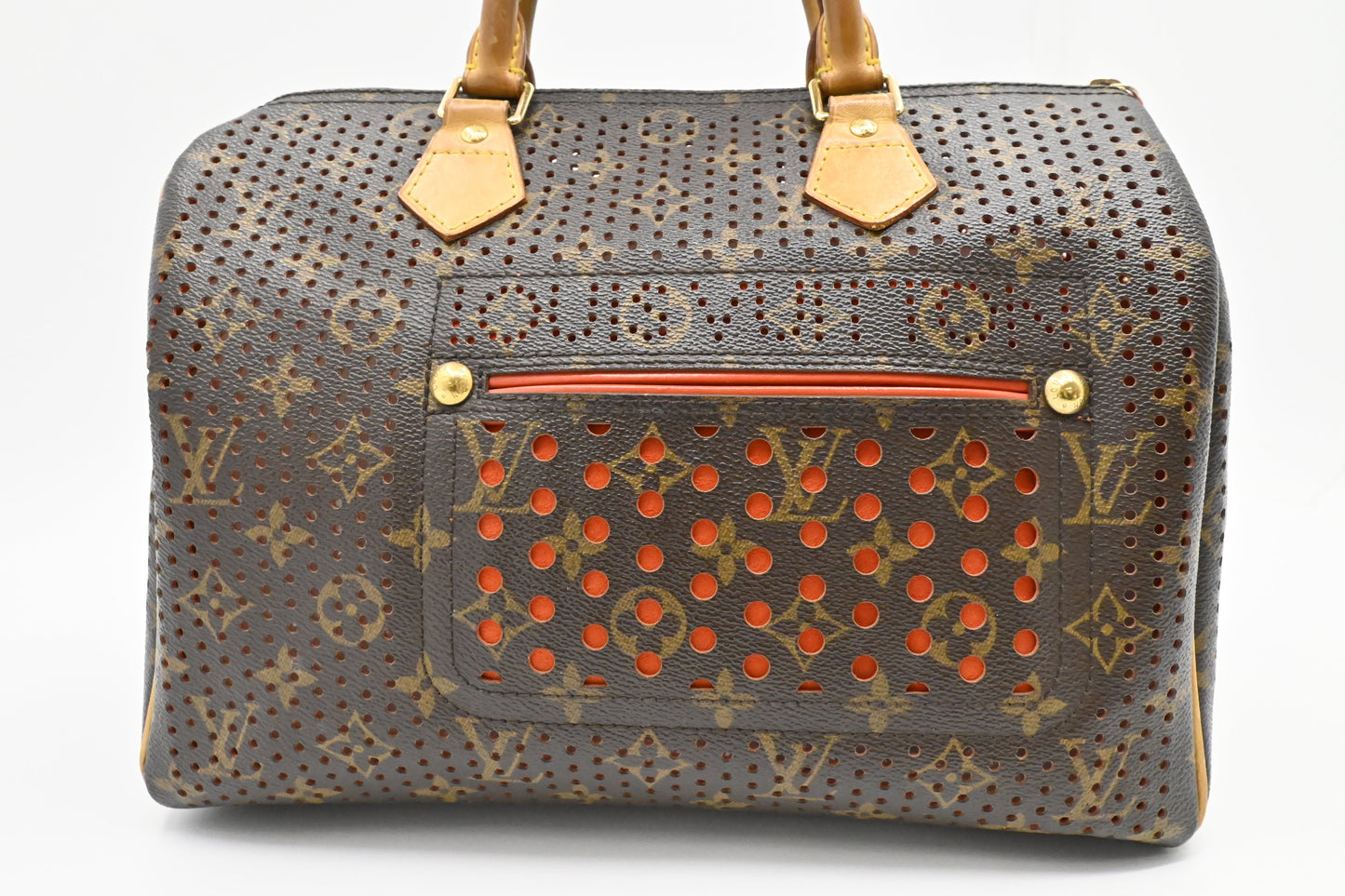 Louis Vuitton Speedy 30 in Orange and Perforated Monogram Canvas