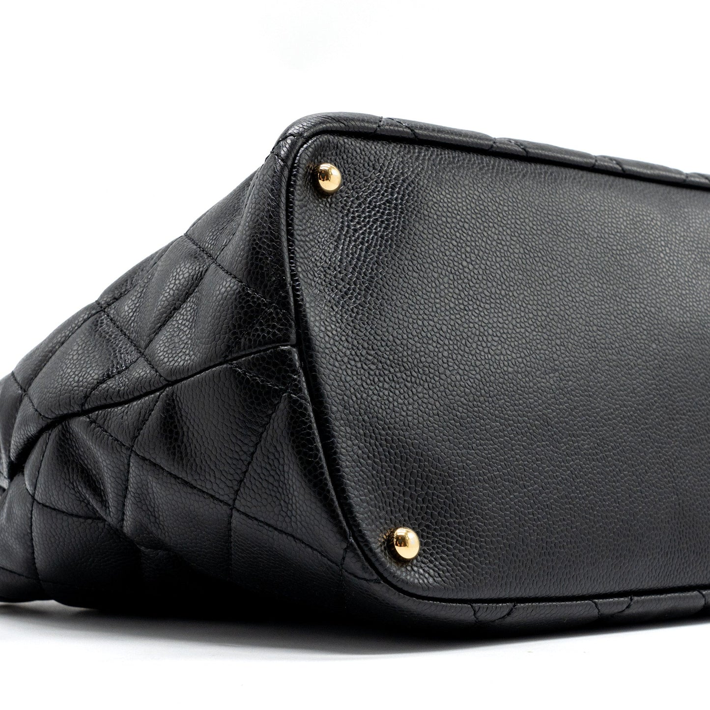 Chanel quilted shoulder shopping tote bag caviar black GHW
