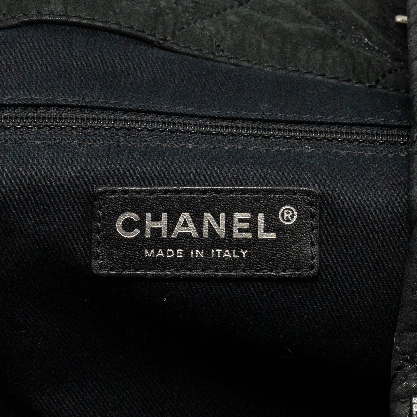 Chanel large quilted shoulder bag Calfskin black SHW