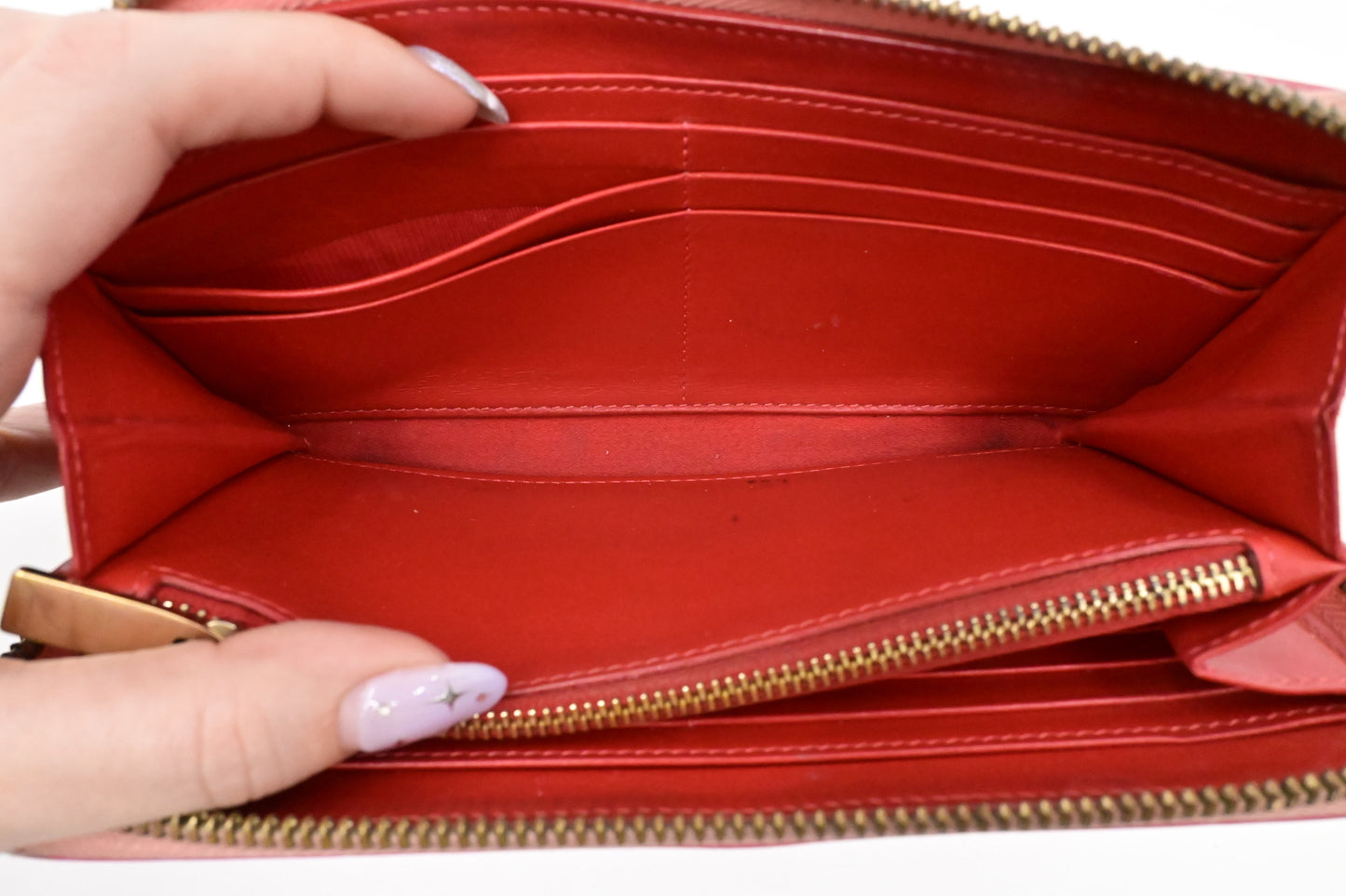 Louboutin Studded Long Zippy Wallet in Light Pink Leather