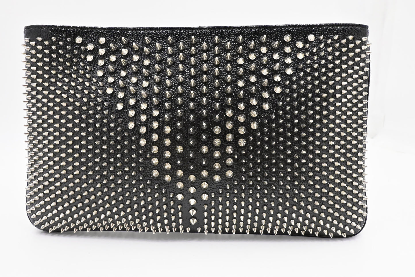 Louboutin Loubiposh Clutch in Black Spiked Leather
