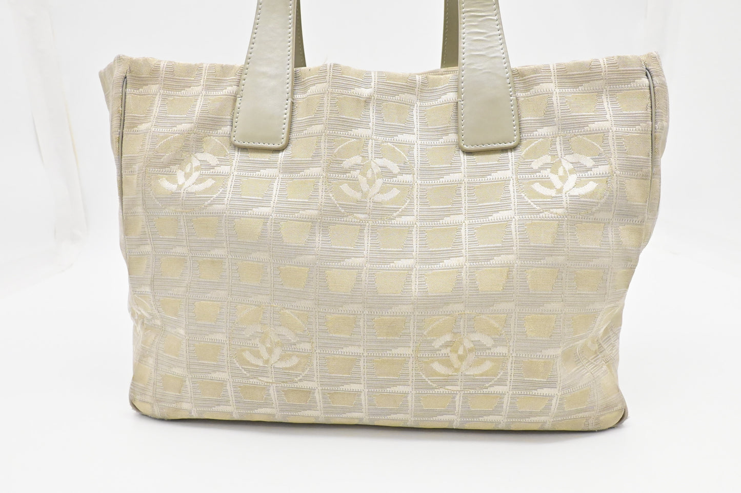 Chanel New Travel Line Tote in Champagne Canvas