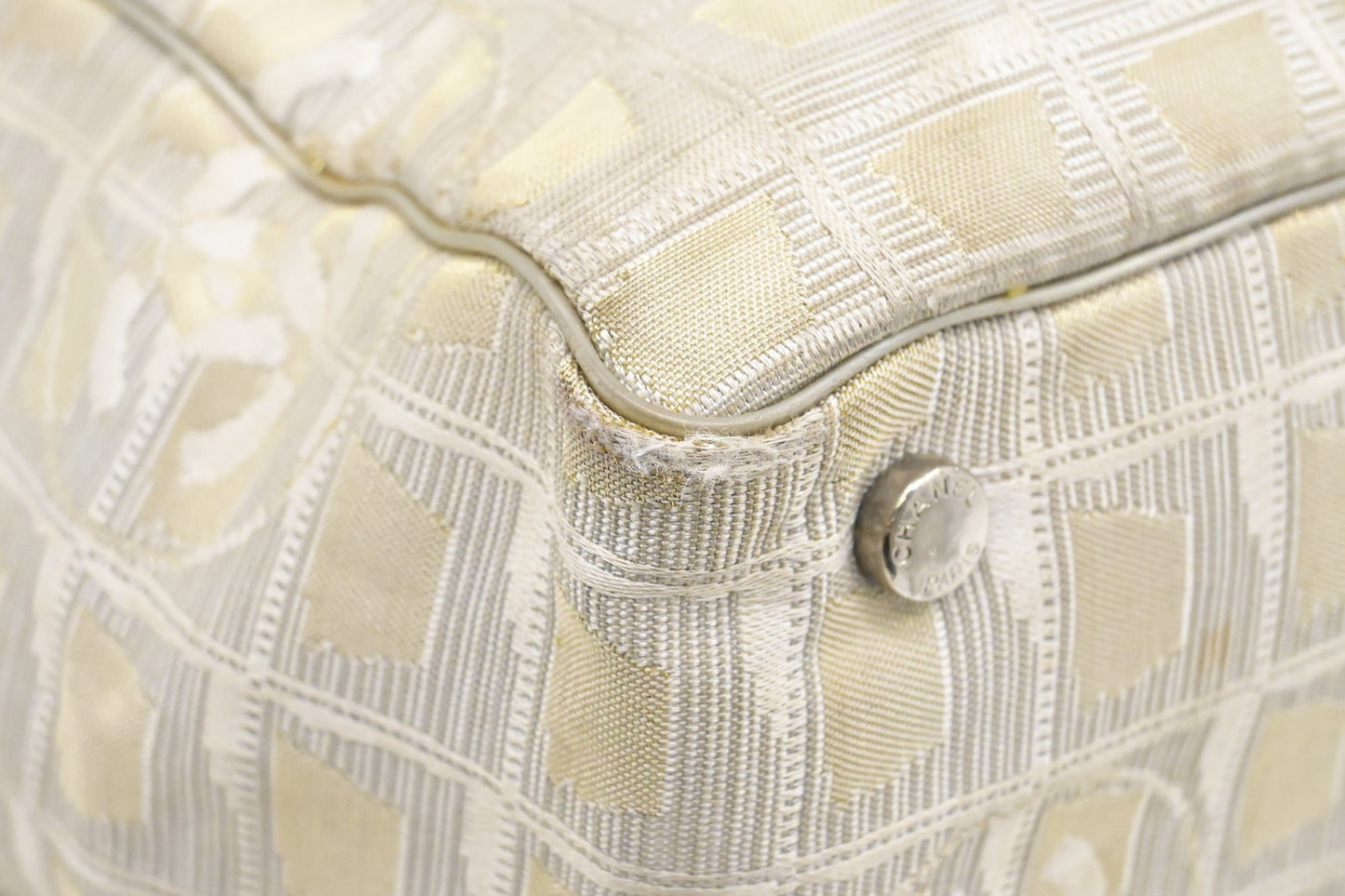 Chanel New Travel Line Tote in Champagne Canvas