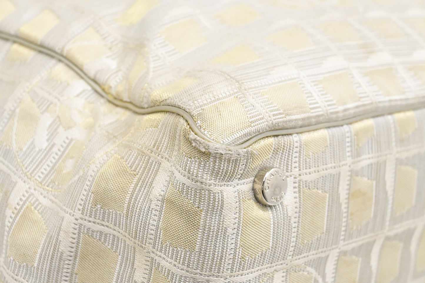 Chanel New Travel Line Tote in Champagne Canvas