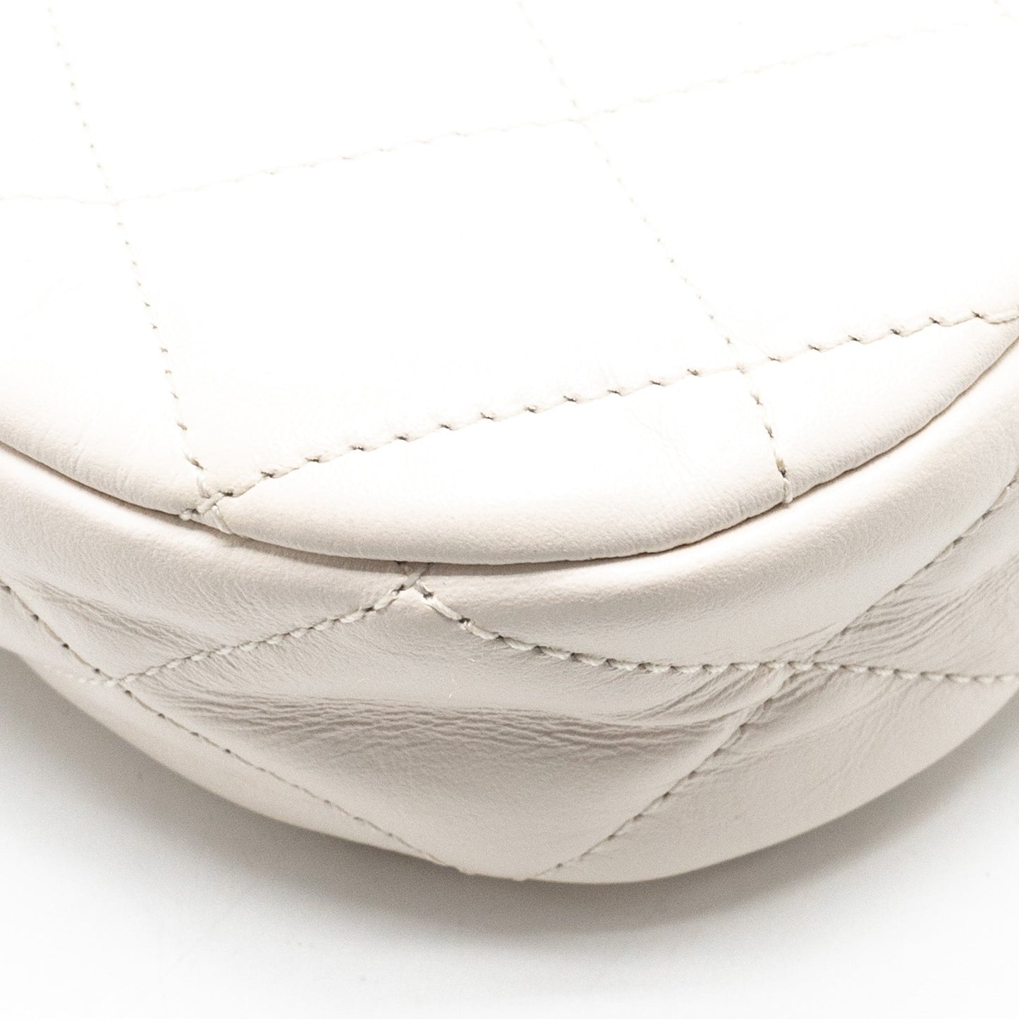 Chanel 23K Hobo Shoulder Bag Calfskin White GHW (Microchip)