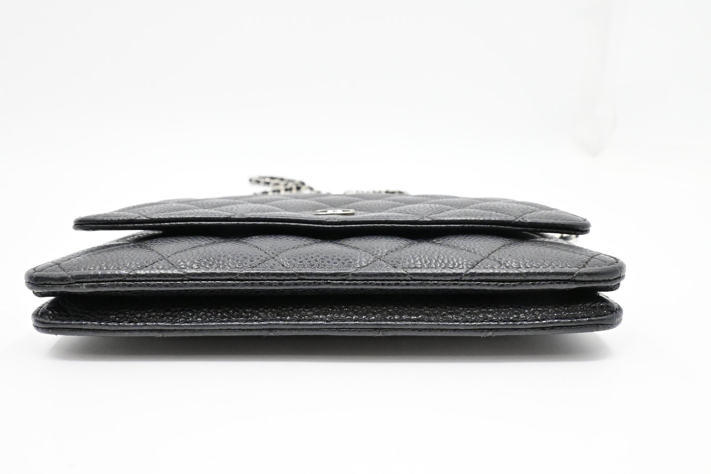 Chanel Wallet on Chain in Black Mattelassé Caviar Leather