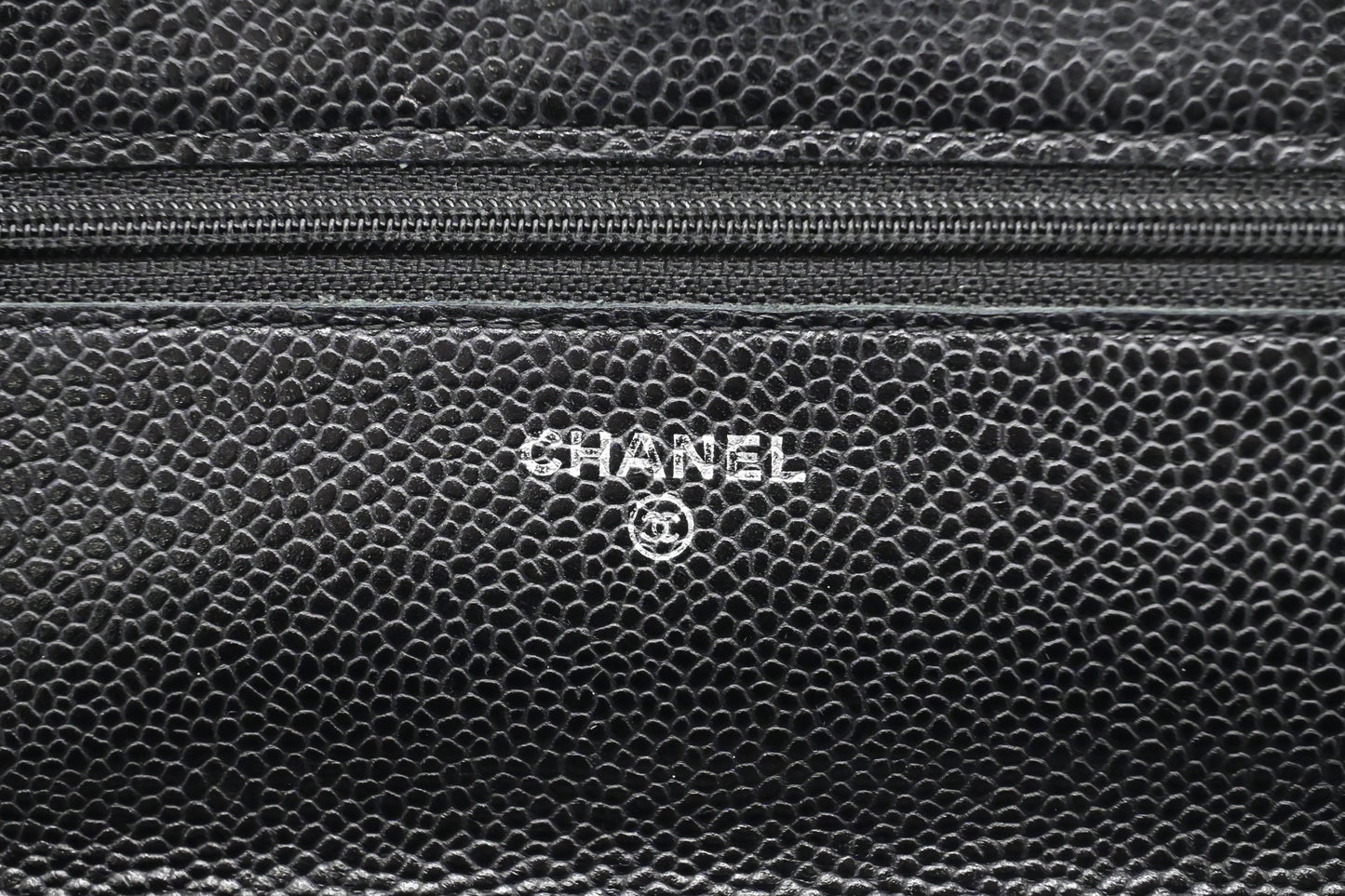 Chanel Wallet on Chain in Black Mattelassé Caviar Leather