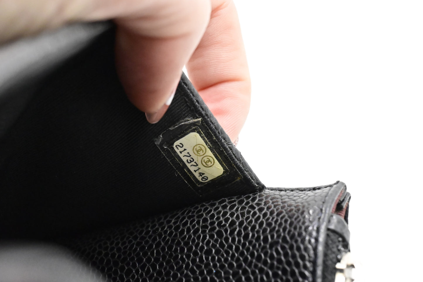 Chanel Wallet on Chain in Black Mattelassé Caviar Leather
