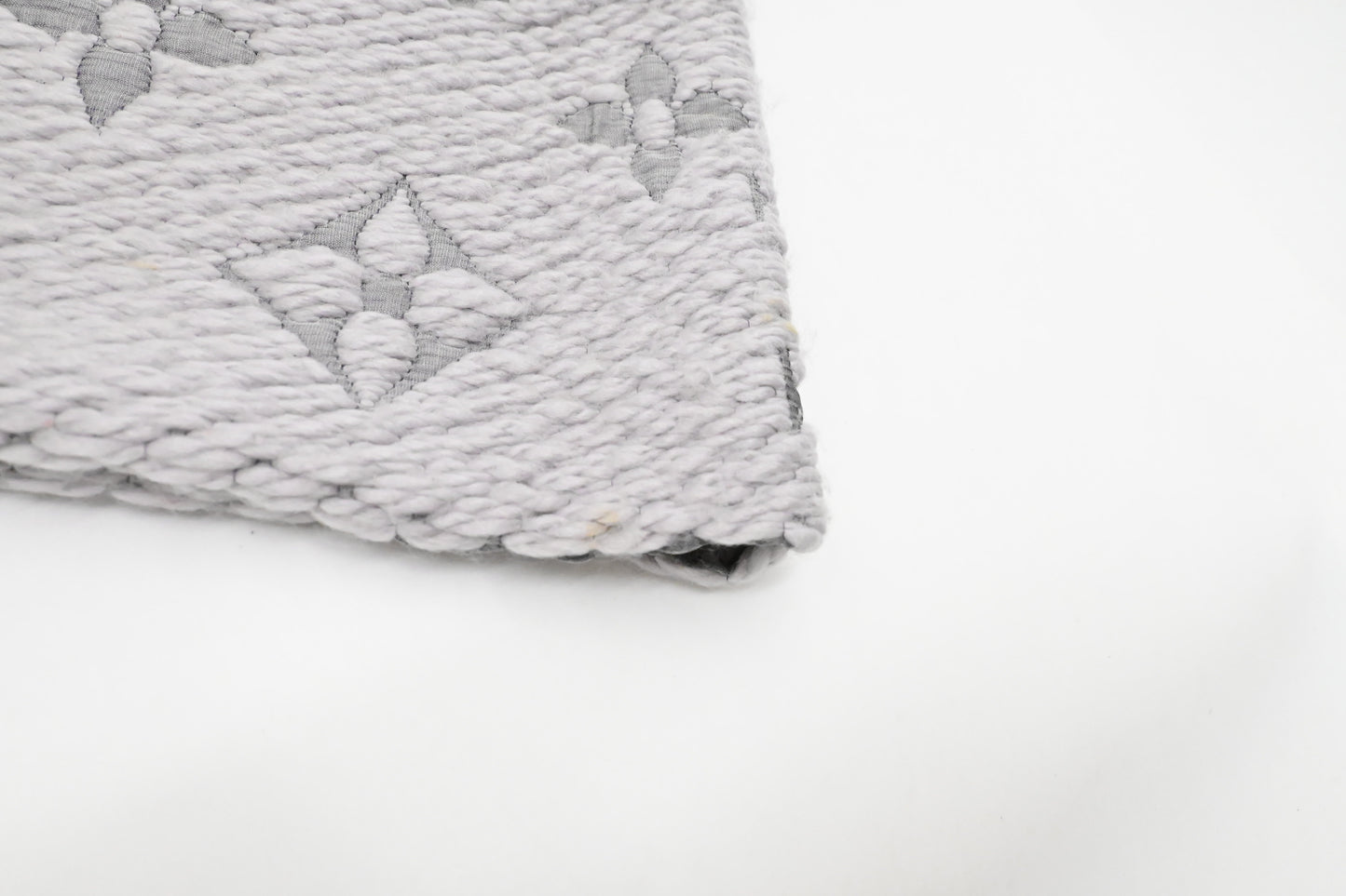 Louis Vuitton Logomania Scarf in Gray Wool and Silk