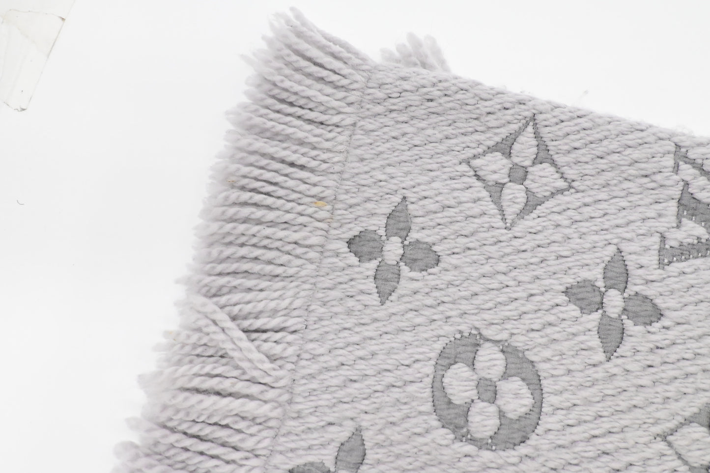 Louis Vuitton Logomania Scarf in Gray Wool and Silk