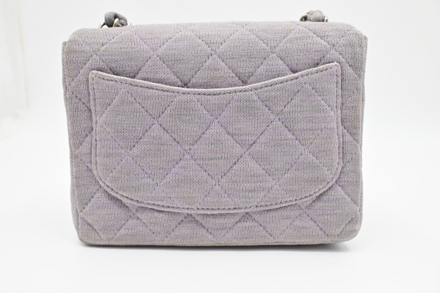 Chanel Mini Square in Lavender Gray Cotton Canvas